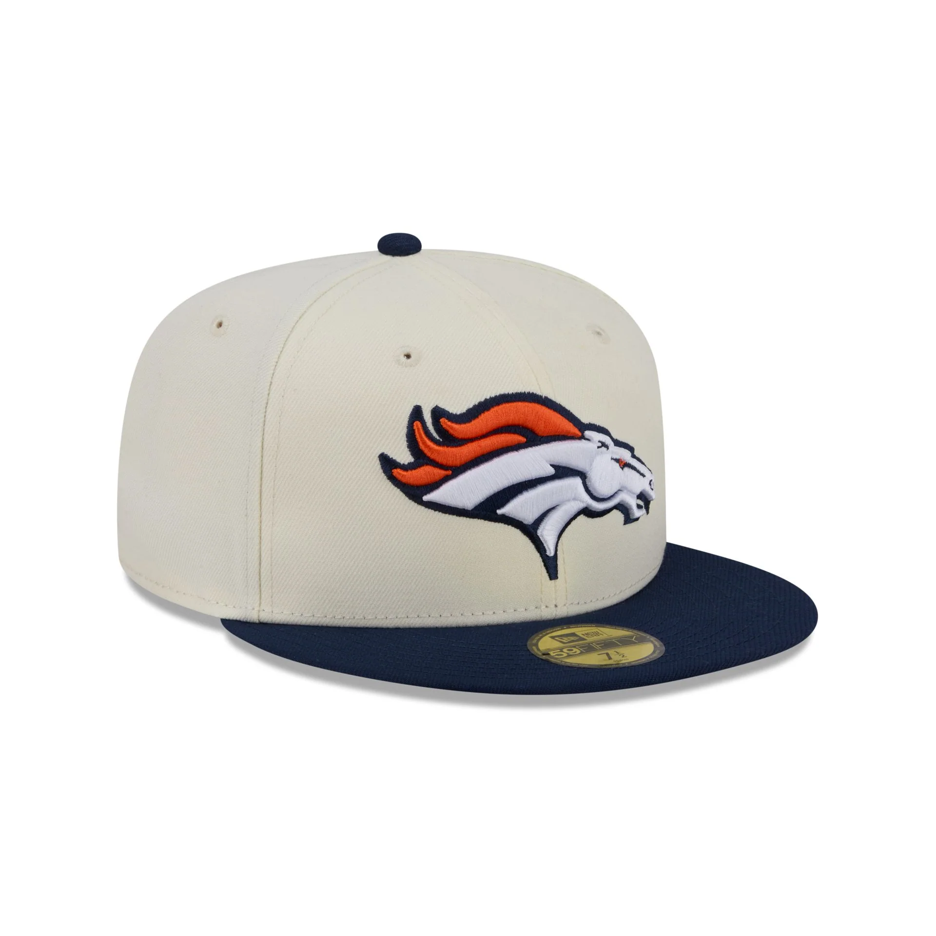 Denver Broncos Chrome White Basic 59FIFTY Fitted Hat - Image 3