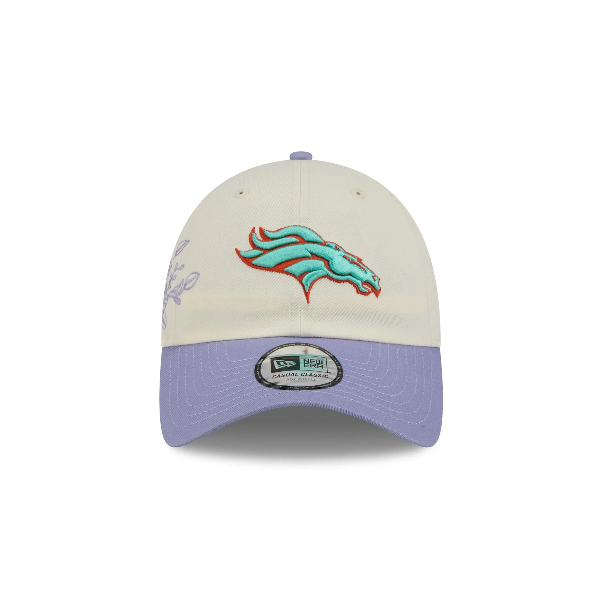 Denver Broncos Lavender Flowers Casual Classic Adjustable Hat - Image 2