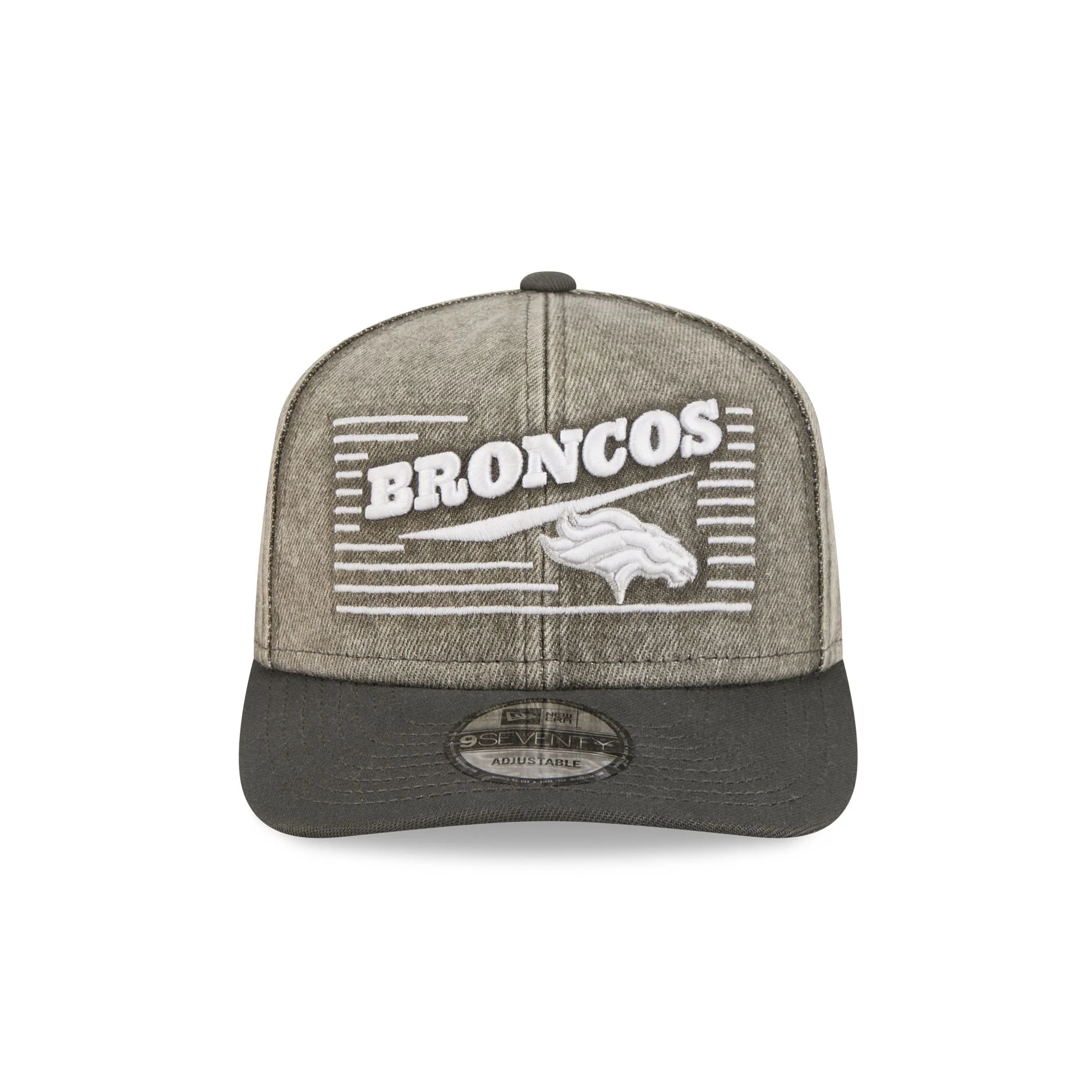 Denver Broncos Washed Denim 9SEVENTY Adjustable Hat - Image 2