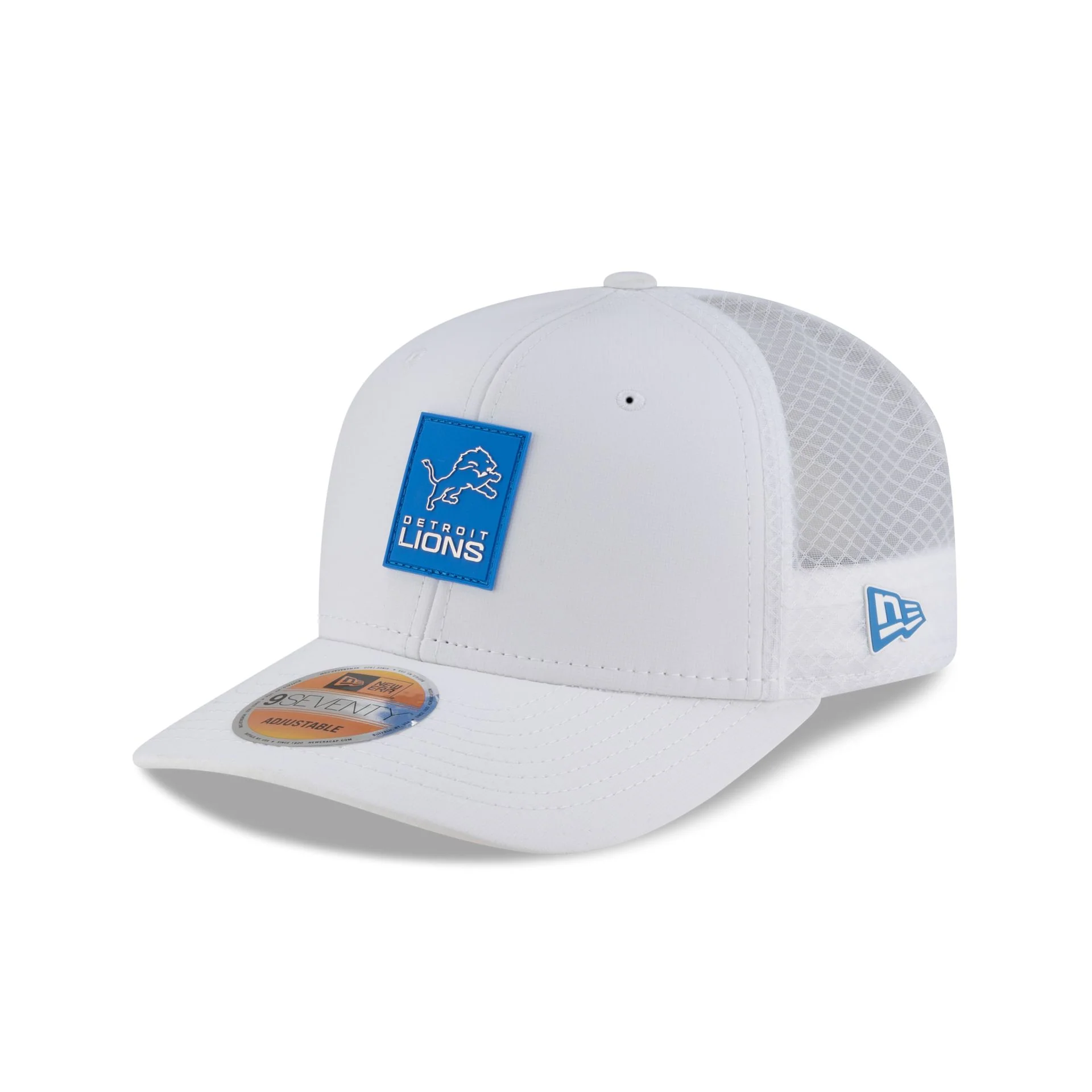 Detroit Lions 2025 Sideline Hot Weather White 9SEVENTY Trucker Hat