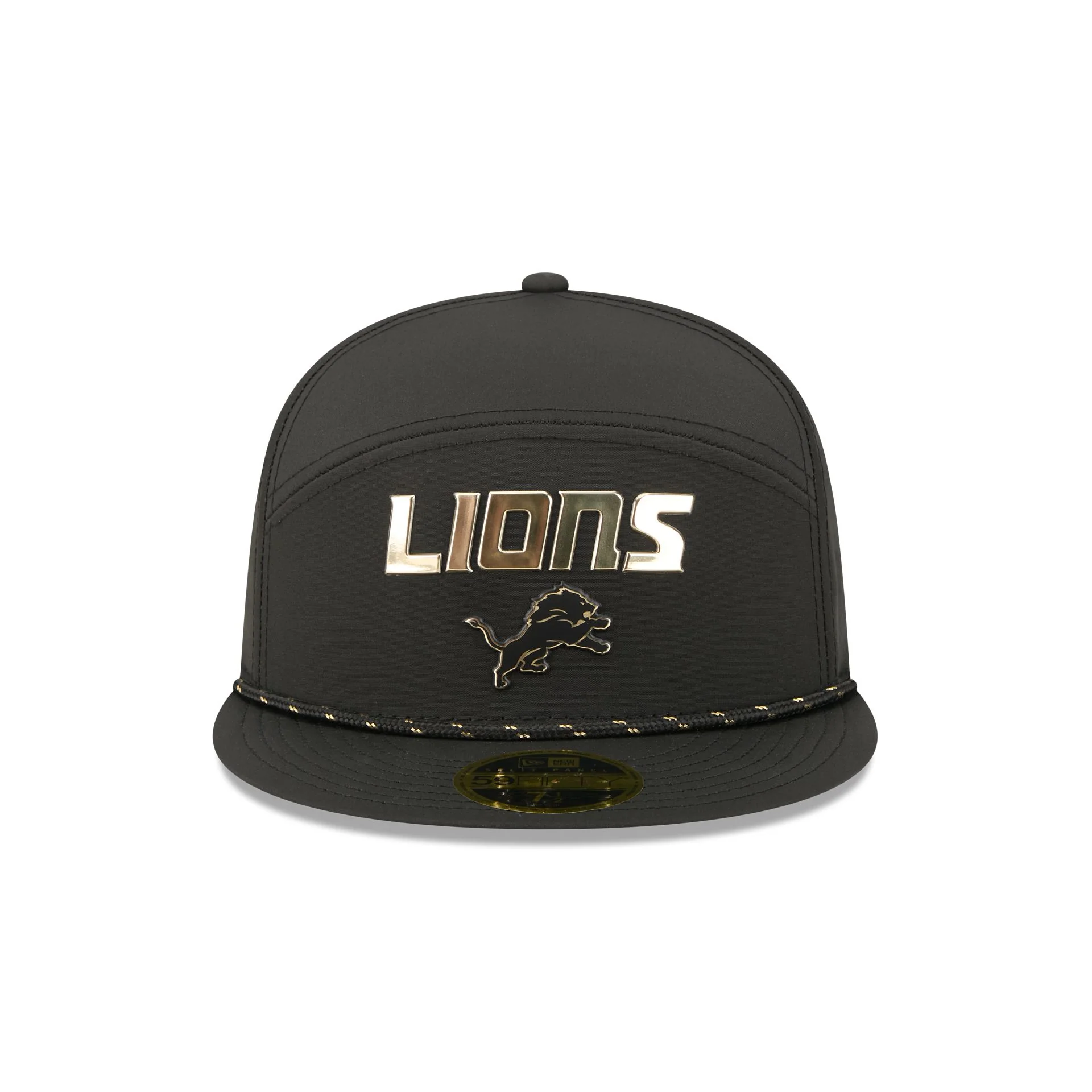 Detroit Lions Gold Logo Rope Split Panel 59FIFTY Fitted Hat - Image 2