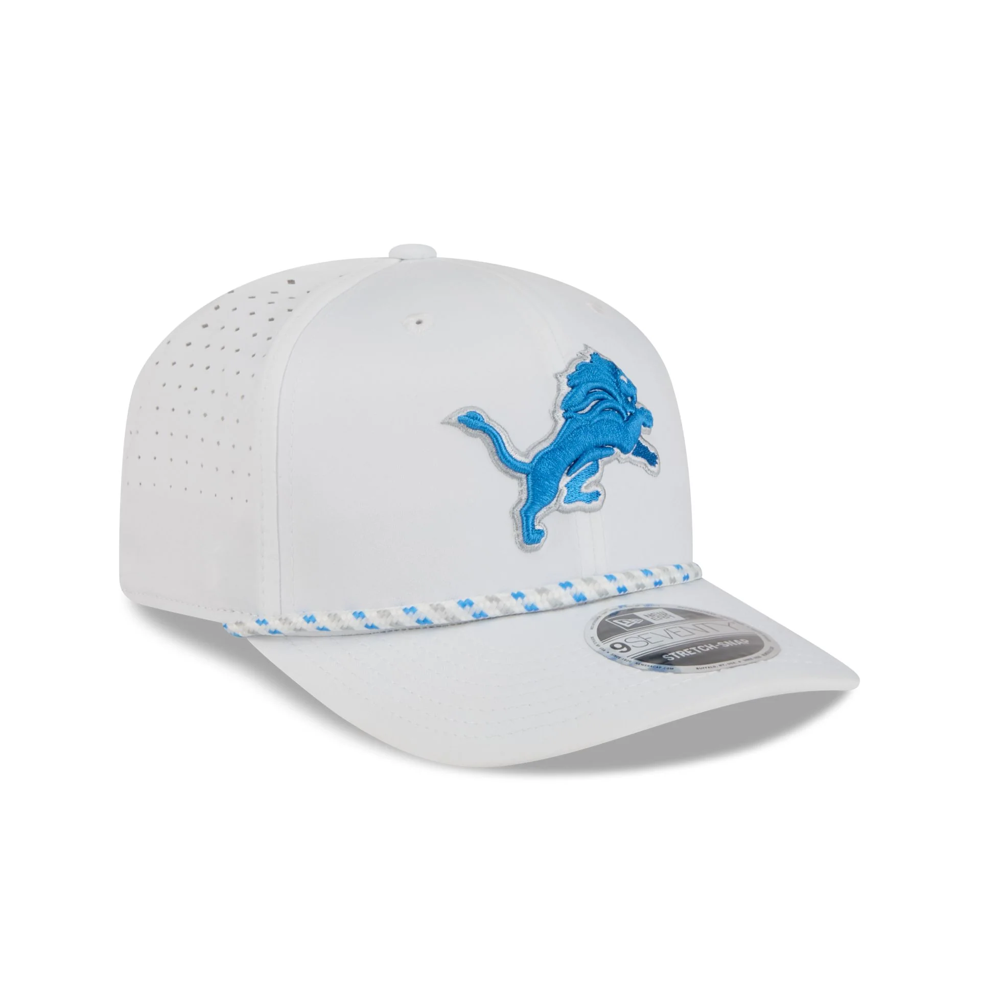 Detroit Lions Optic White Performance Rope 9SEVENTY Stretch-Snap Hat - Image 3