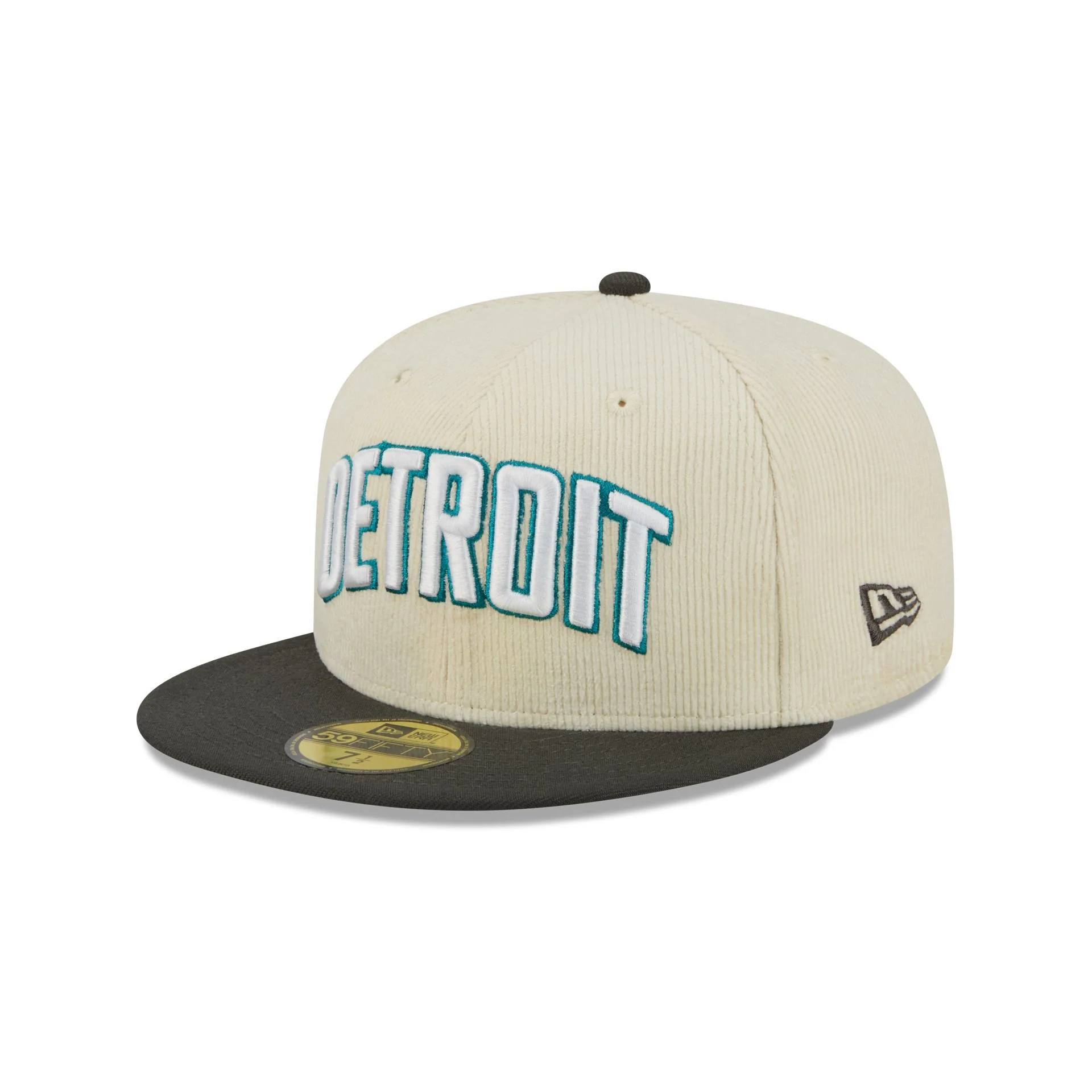 Detroit Pistons 2025 City Edition Chrome White Corduroy 59FIFTY Fitted Hat - Image 3