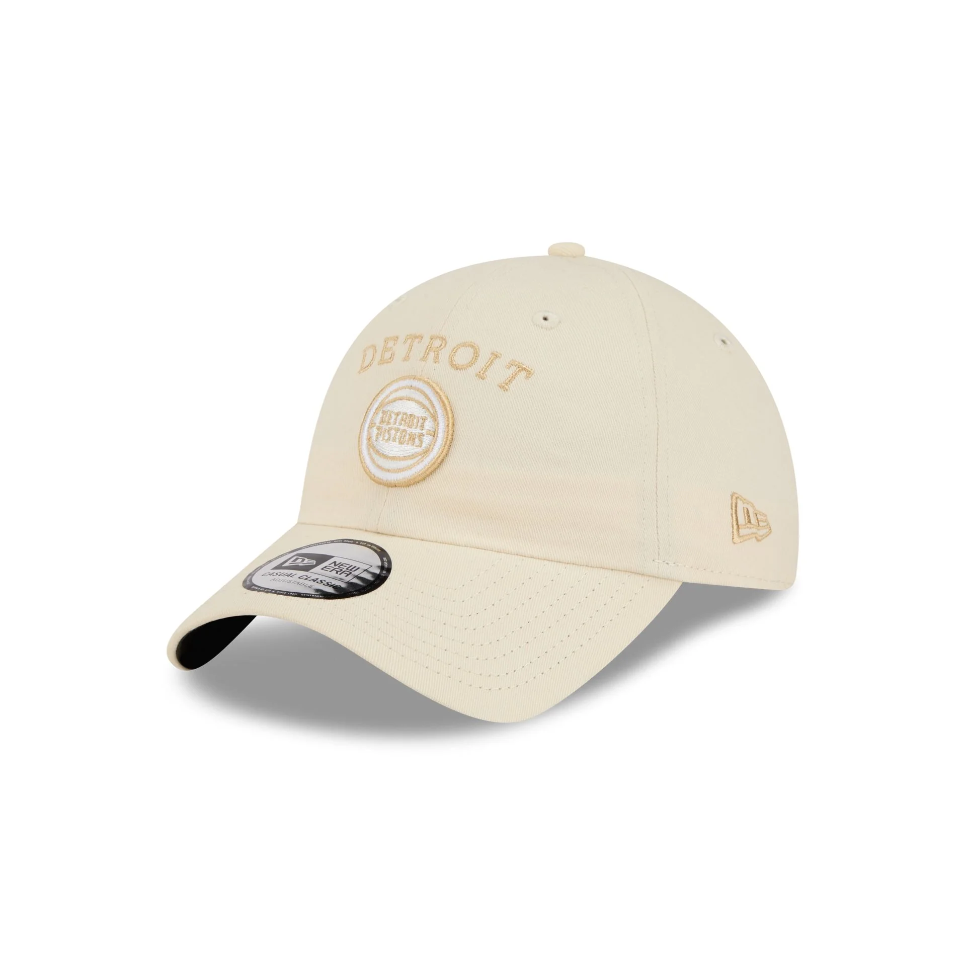 Detroit Pistons Team Logo Cream Casual Classic Adjustable Hat