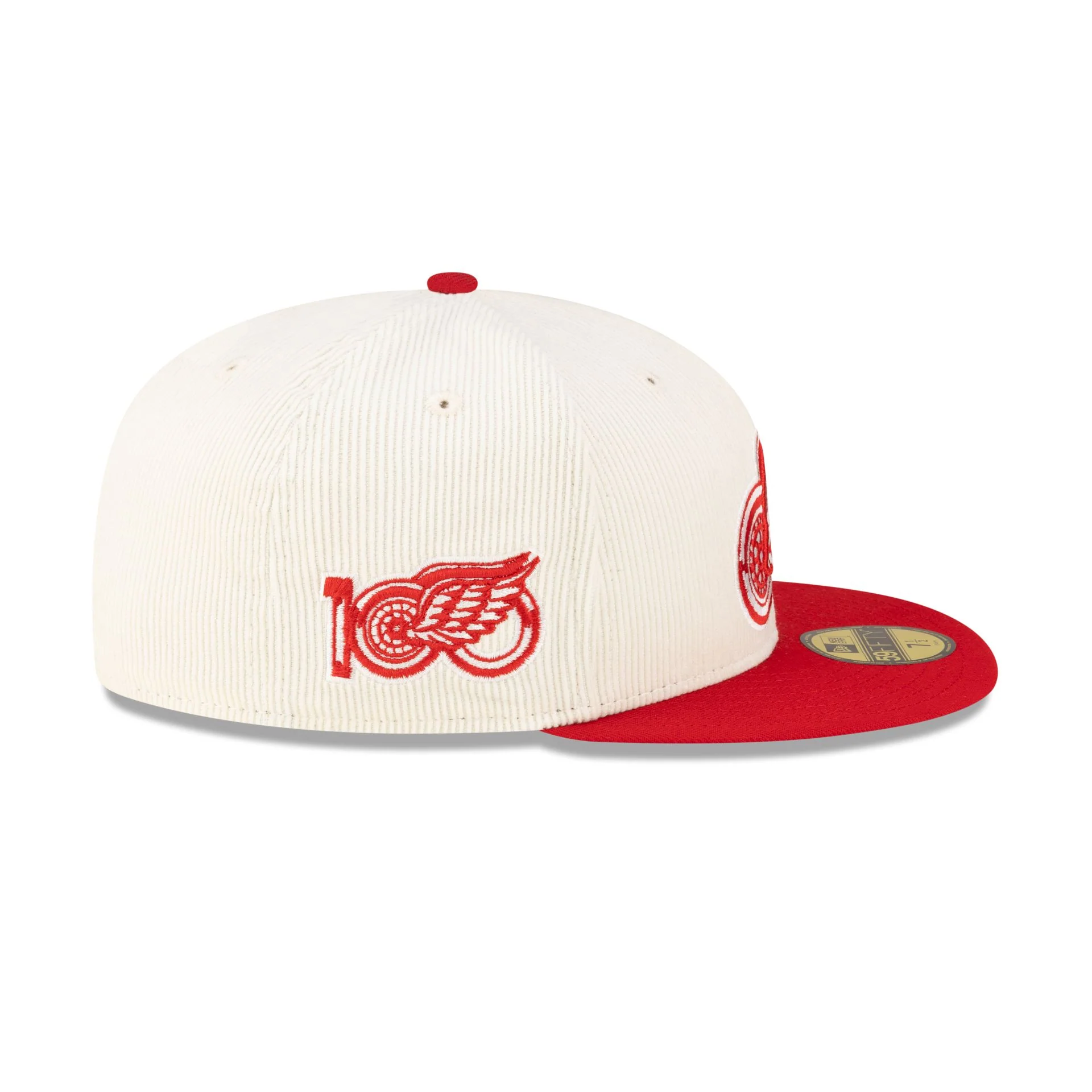 Detroit Red Wings 100th Anniversary Chrome Corduroy 59FIFTY Fitted Hat - Image 4
