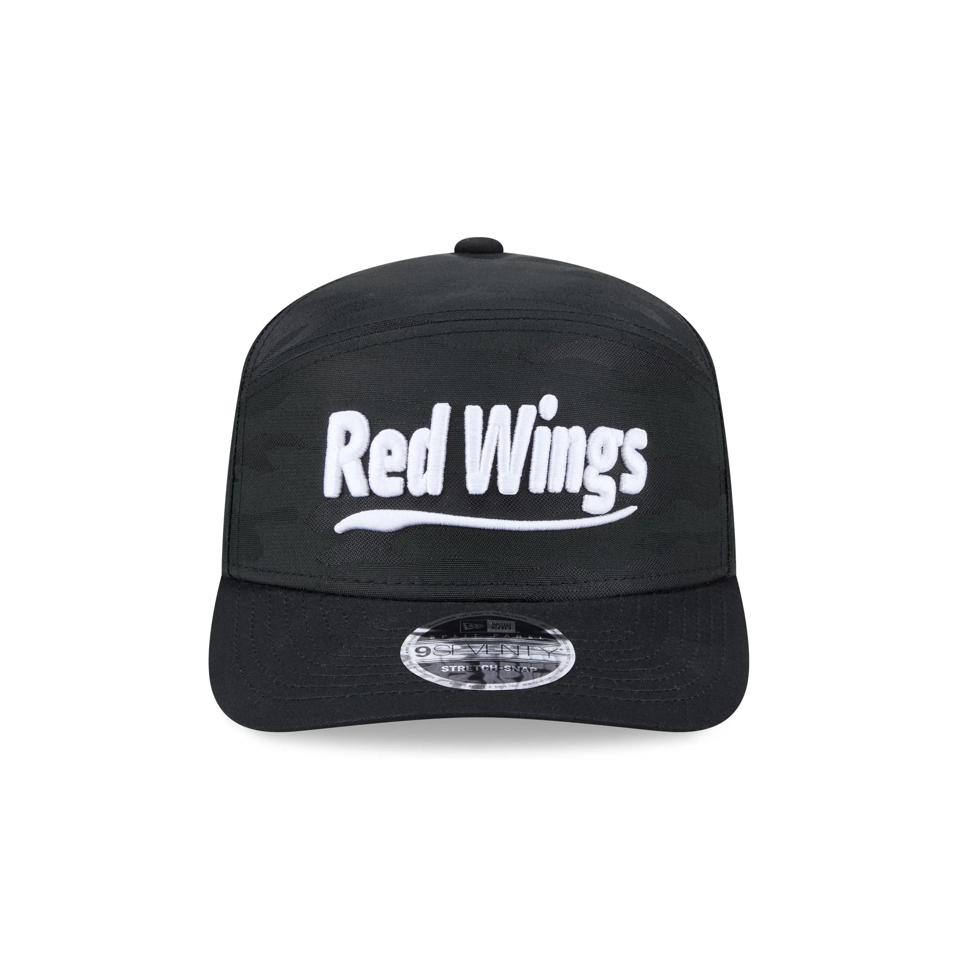 Detroit Red Wings Black Camo Split Panel 9SEVENTY Stretch-Snap Hat - Image 2