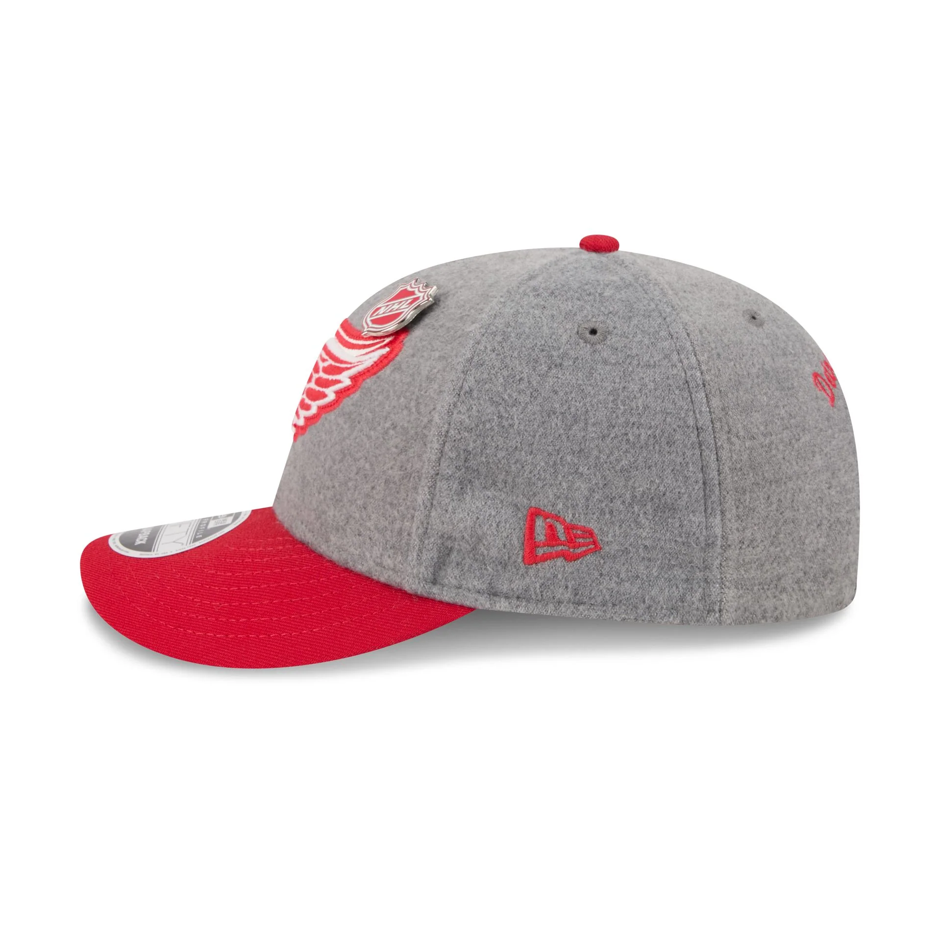 Detroit Red Wings Heather Gray Wool Low Profile 9FIFTY Snapback Hat - Image 5