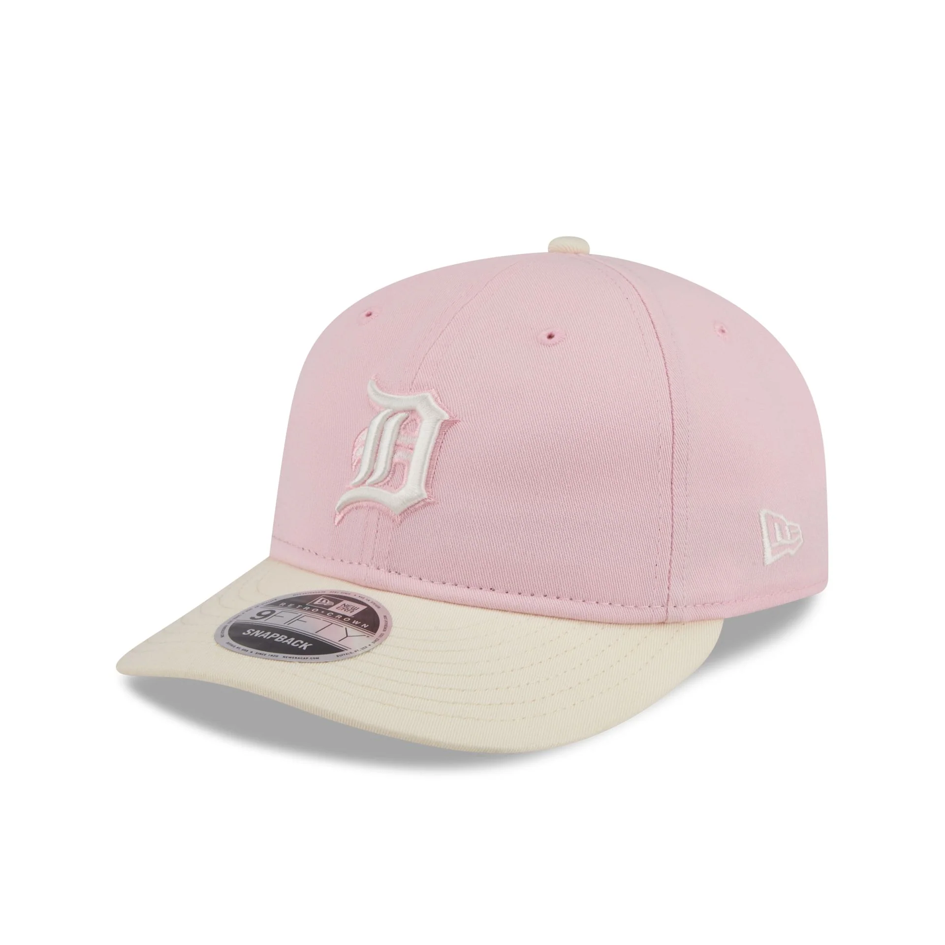 Detroit Tigers Light Pink Retro Crown 9FIFTY Snapback Hat - Image 3