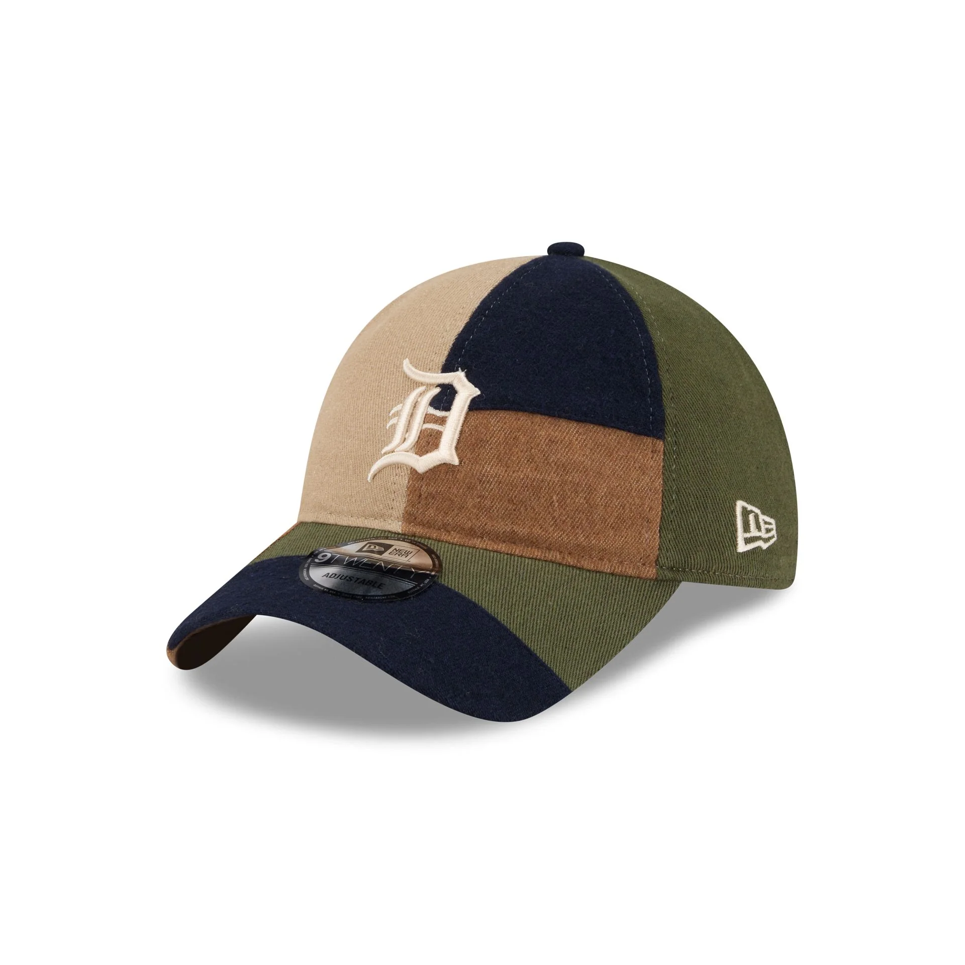 Detroit Tigers Three Looms Cotton Twill Patchwork 9TWENTY Adjustable Hat
