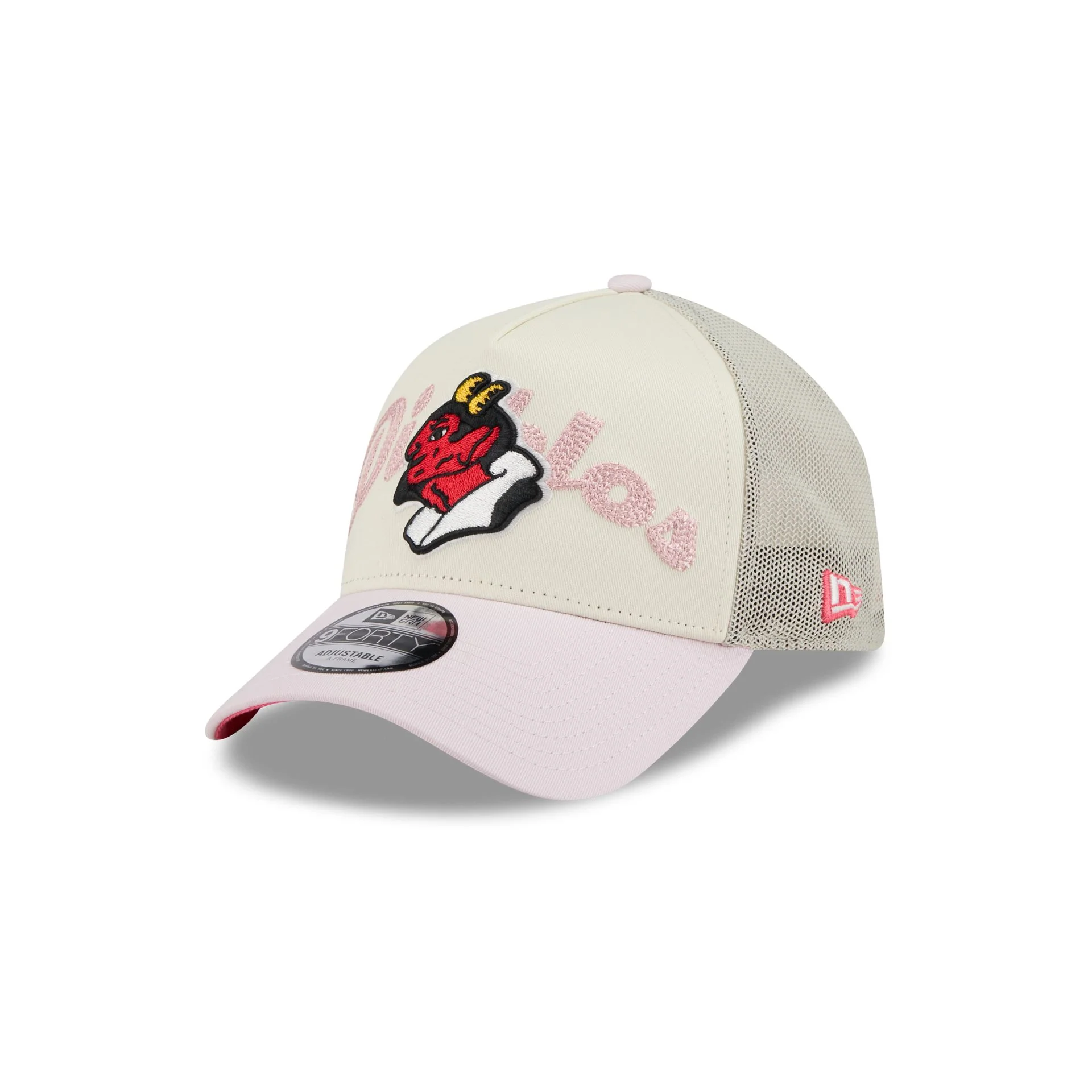 Diablos Rojos del México Stacked Wordmark 9FORTY A-Frame Snapback Hat - Image 3