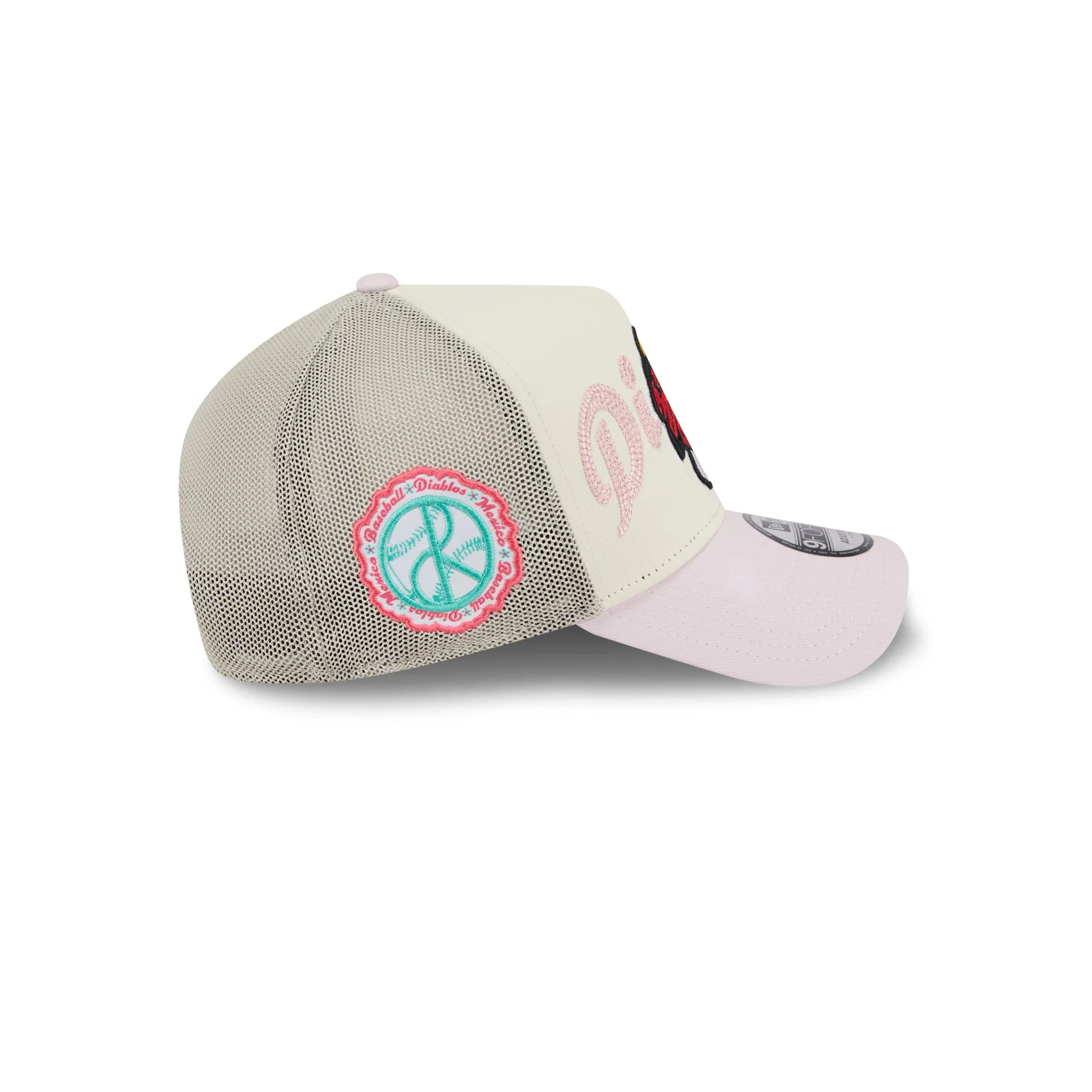 Diablos Rojos del México Stacked Wordmark 9FORTY A-Frame Snapback Hat - Image 4