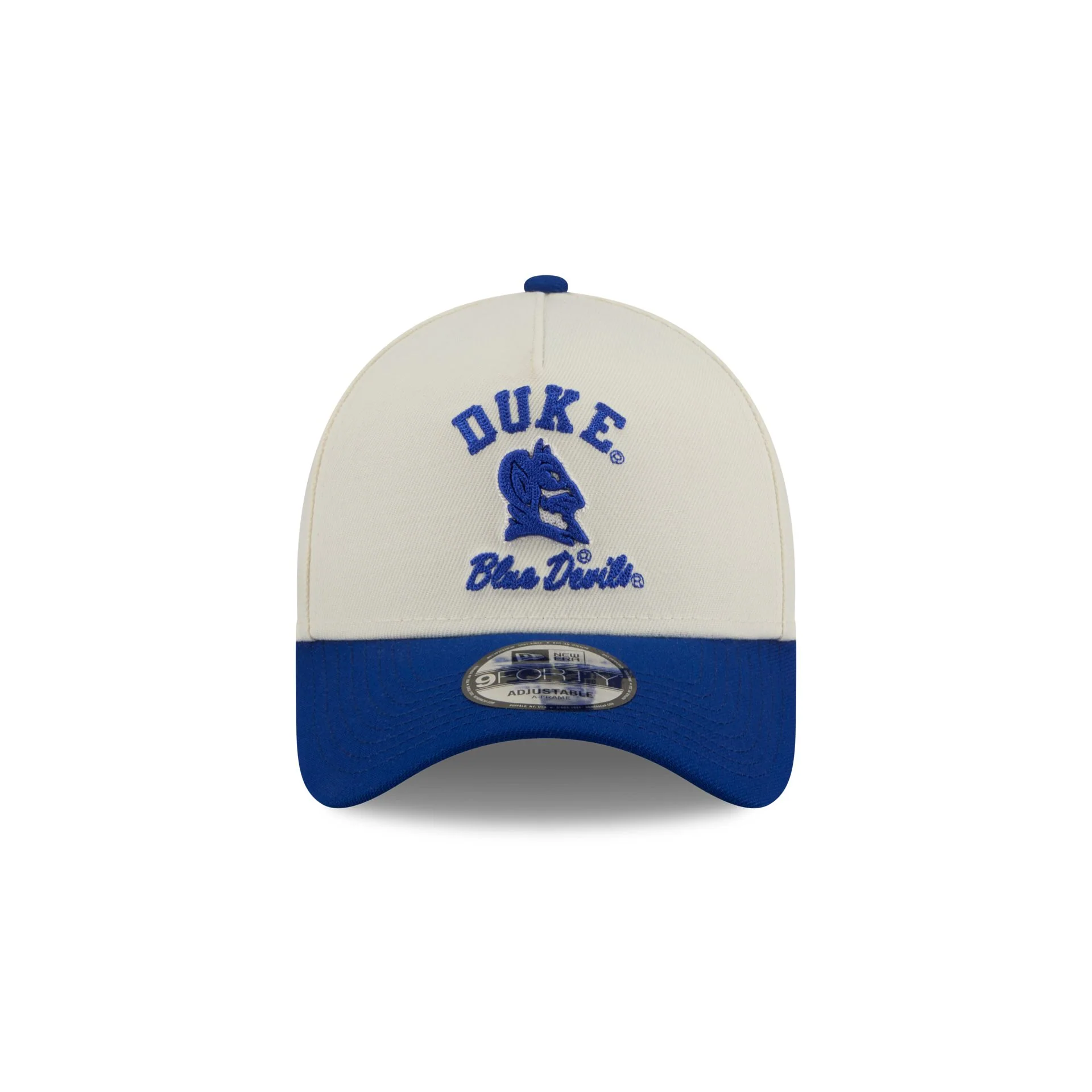 Duke Blue Devils Chrome White Arched 9FORTY A-Frame Snapback Hat - Image 2