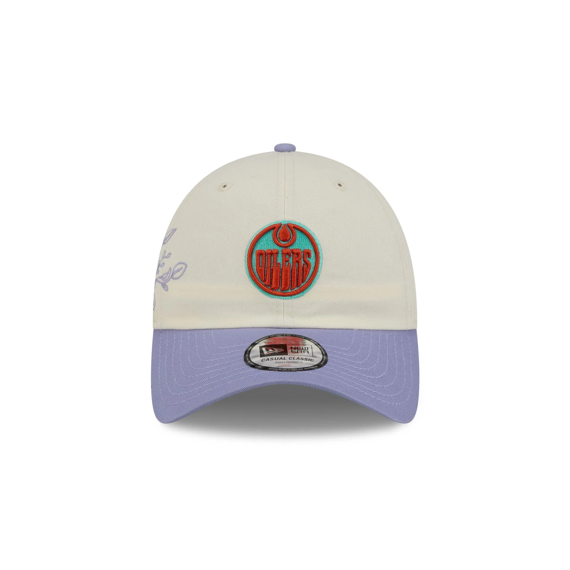 Edmonton Oilers Lavender Flowers Casual Classic Adjustable Hat - Image 2
