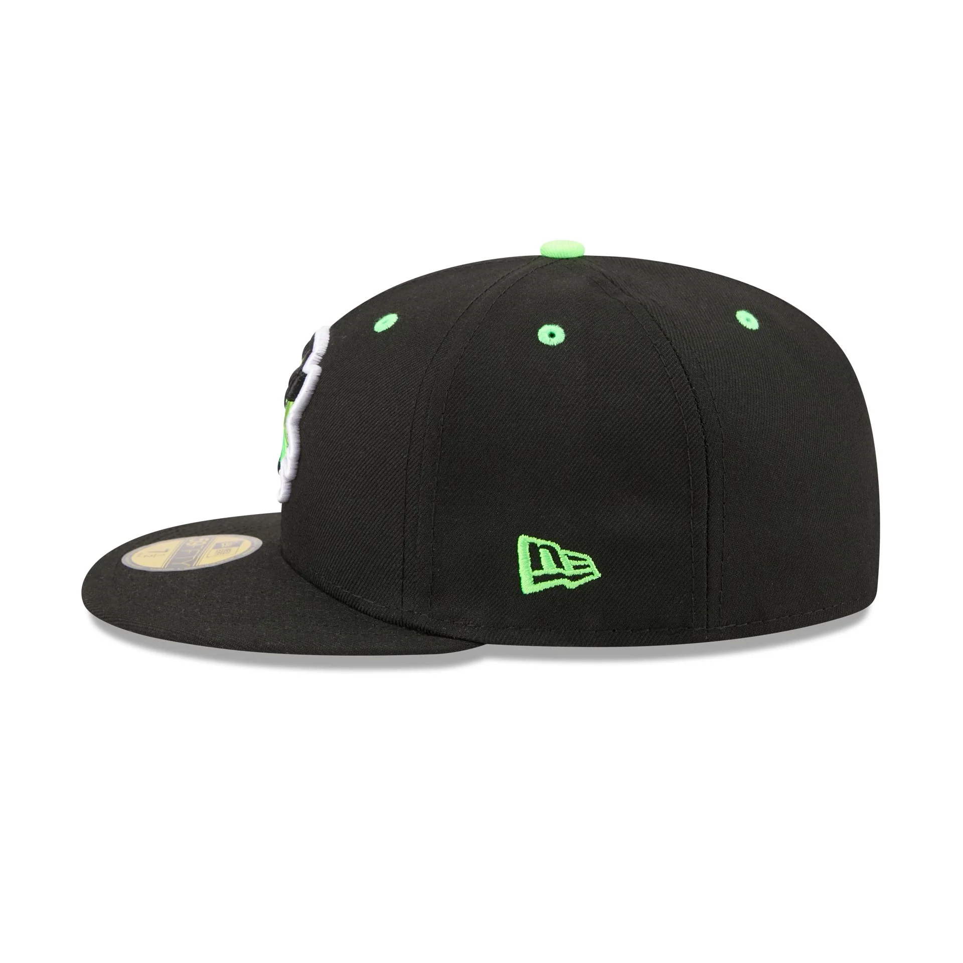 Erie SeaWolves Theme Night Black Neon 59FIFTY Fitted Hat - Image 4