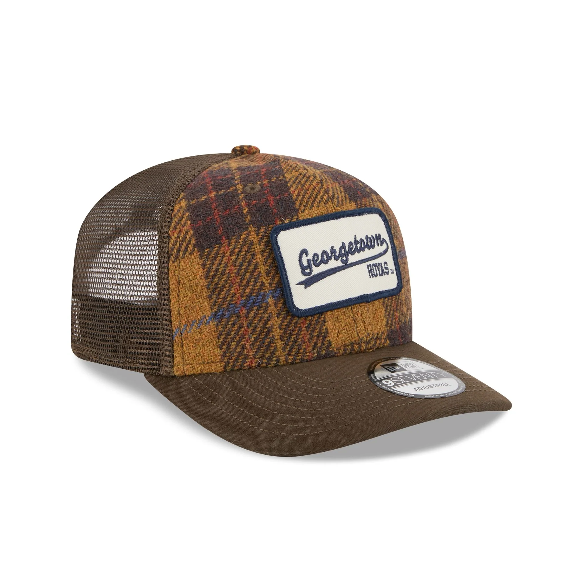 Georgetown Hoyas Wool Plaid 9SEVENTY Trucker Hat - Image 3