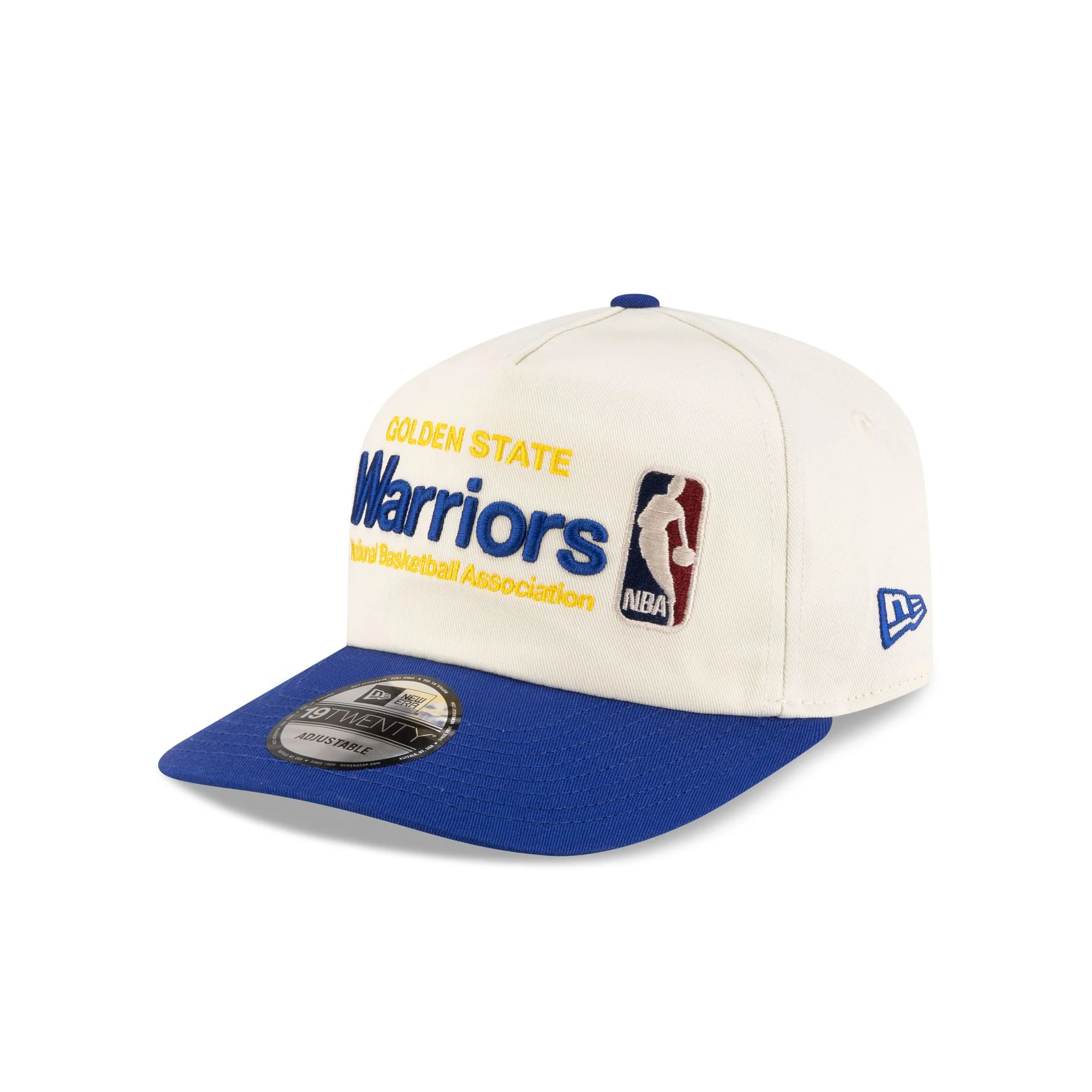 Golden State Warriors 1975-1997 Hardwood Classics Sign Stack Chrome White 19TWENTY Adjustable Hat - Image 3
