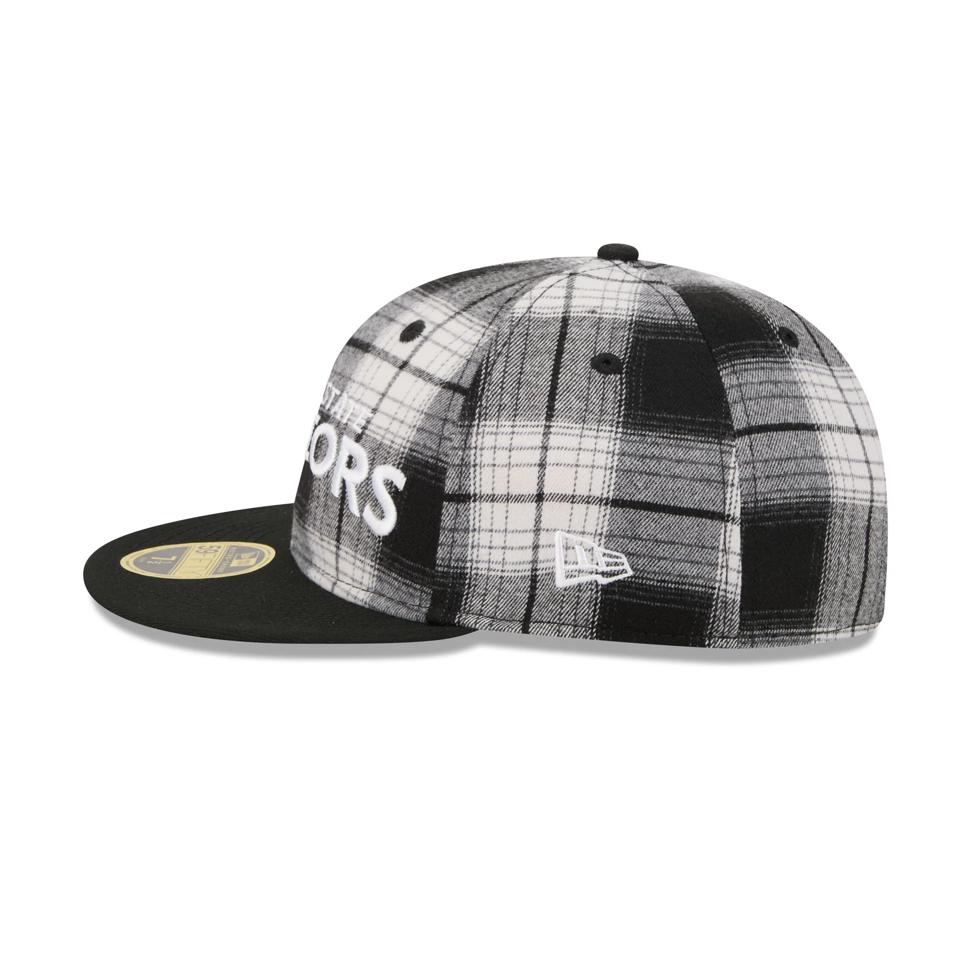 Golden State Warriors Grunge Plaid Retro Crown 59FIFTY Fitted Hat - Image 5