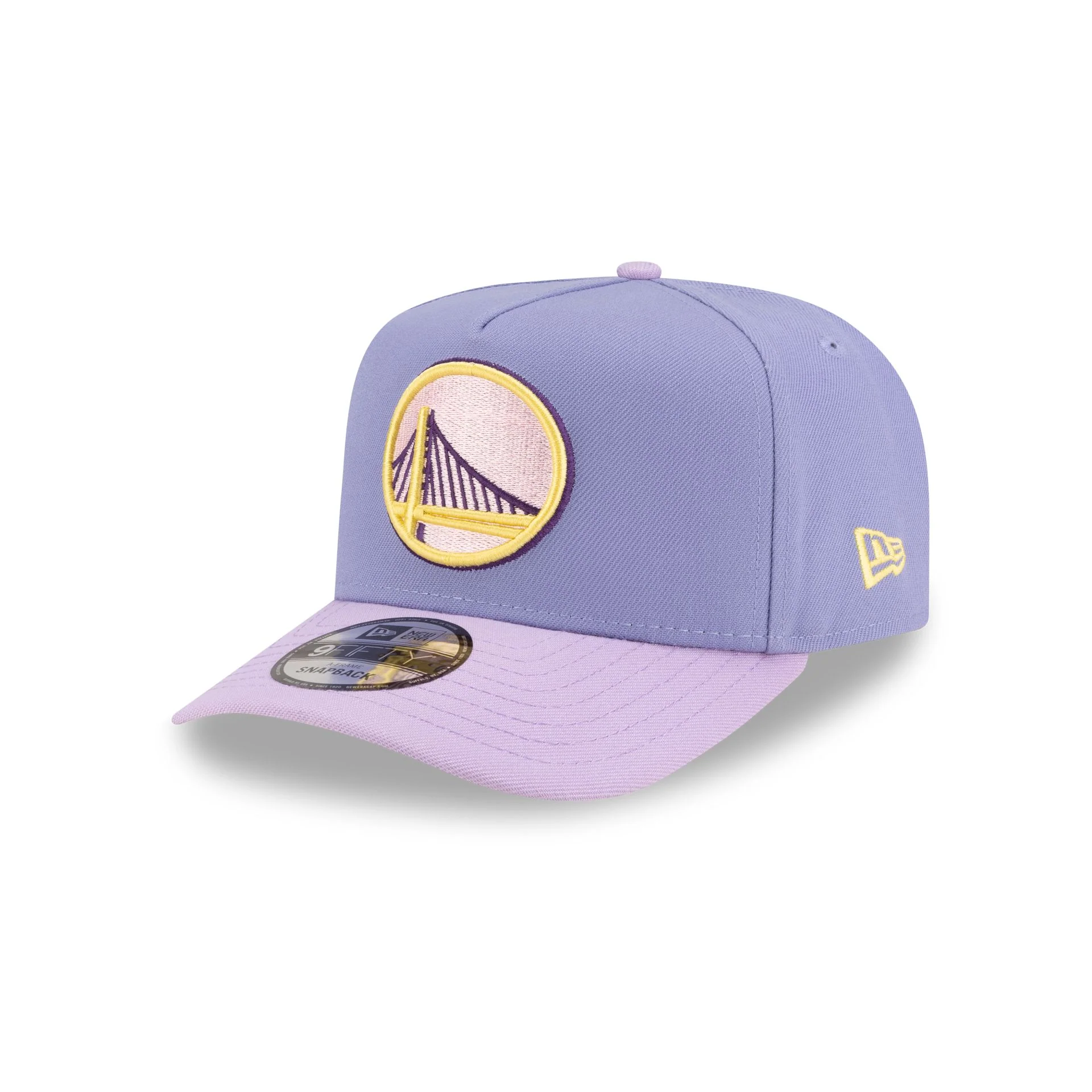 Golden State Warriors Lavender 9FIFTY A-Frame Snapback Hat - Image 3
