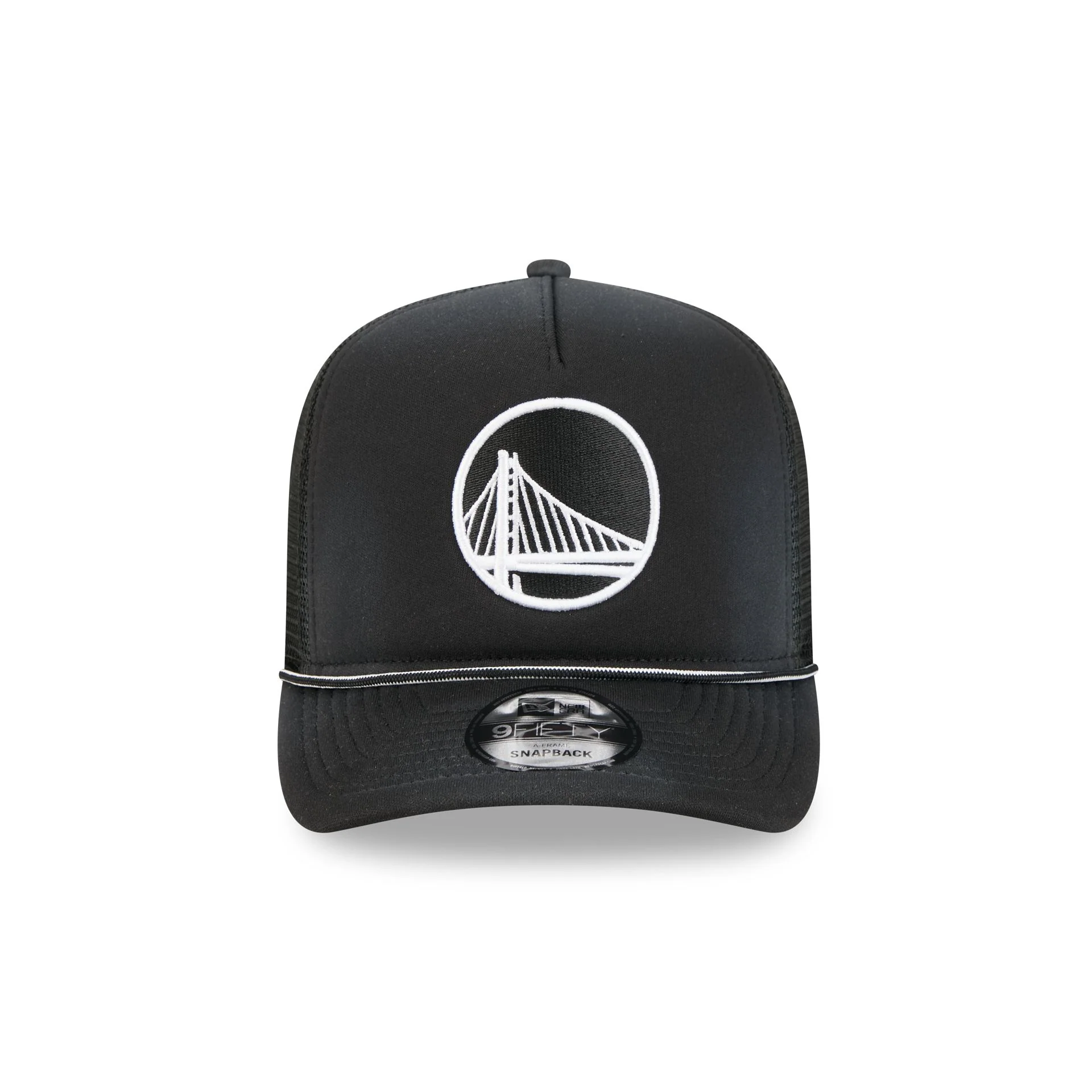 Golden State Warriors Washed Black 9FIFTY A-Frame Trucker Hat - Image 2