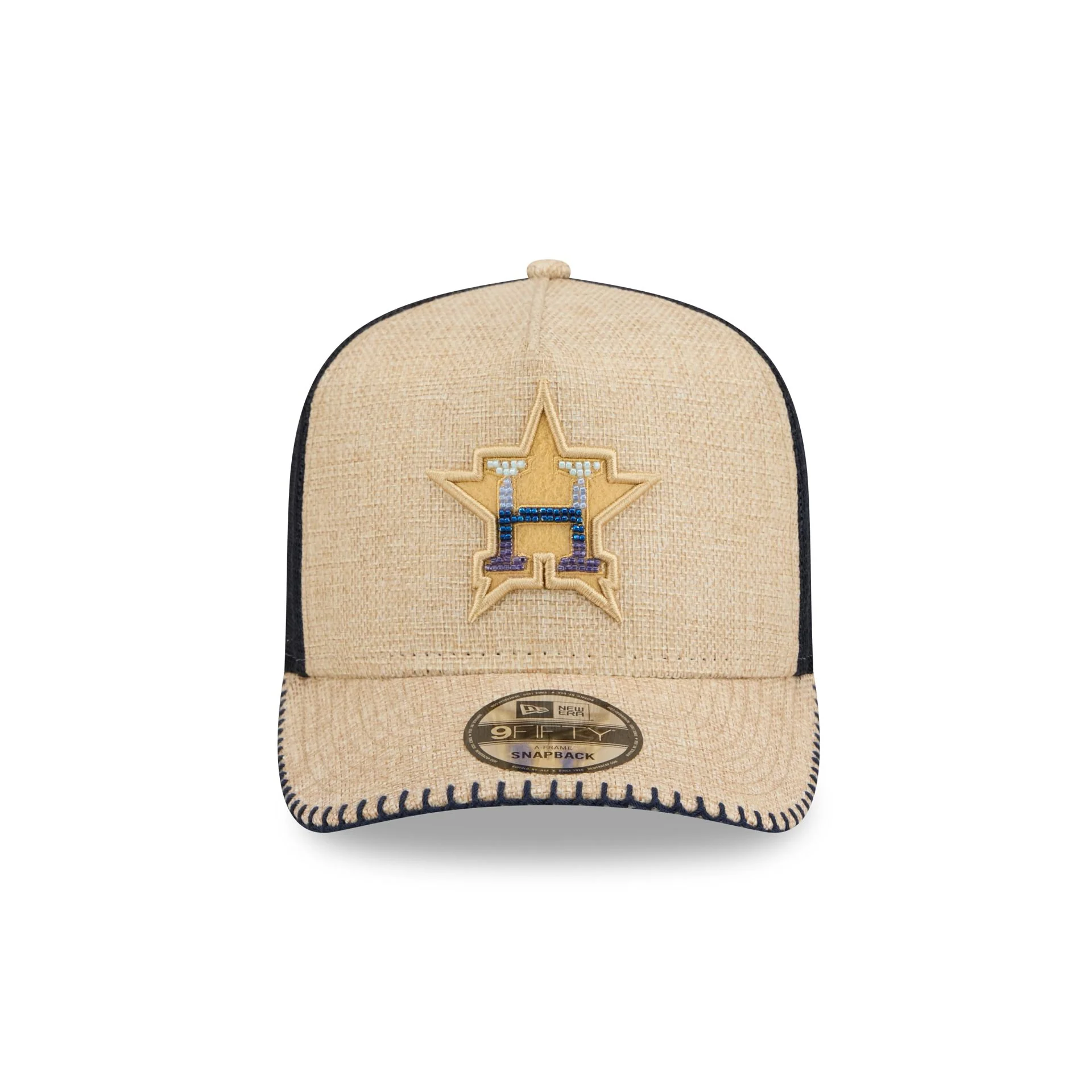 Houston Astros Beaded Canvas 9FIFTY A-Frame Trucker Hat - Image 2