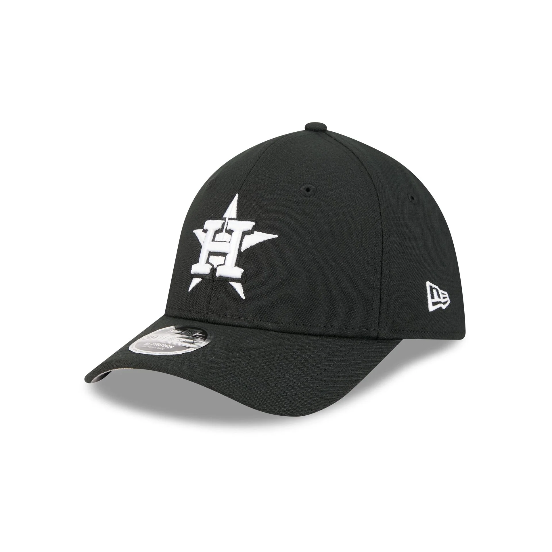 Houston Astros Black and White 39THIRTY M-Crown Stretch Fit Hat