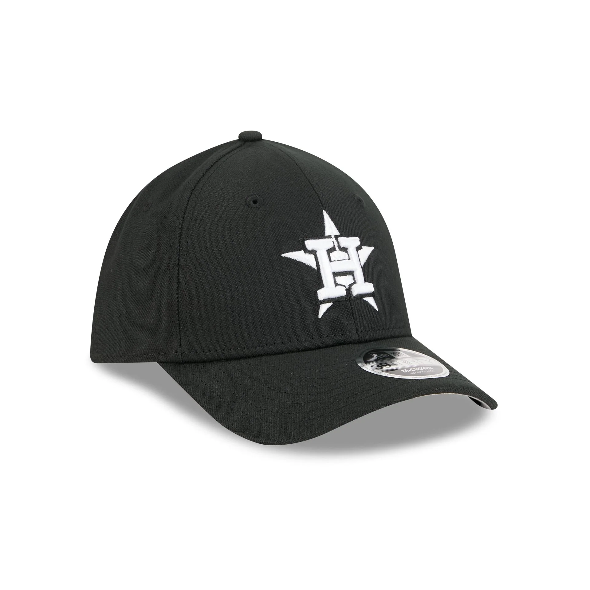 Houston Astros Black and White 39THIRTY M-Crown Stretch Fit Hat - Image 3