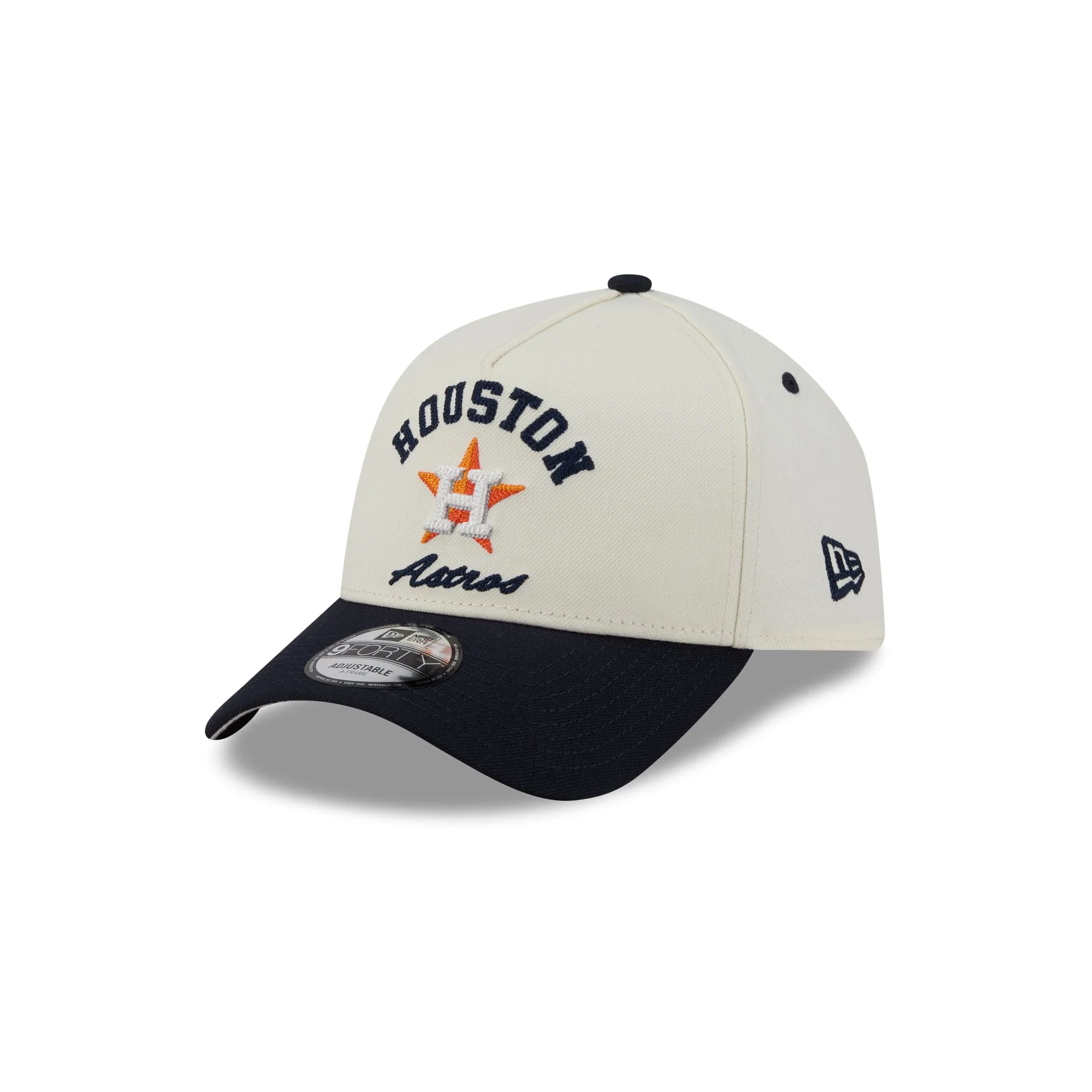 Houston Astros Chrome White Arched 9FORTY A-Frame Snapback Hat - Image 3