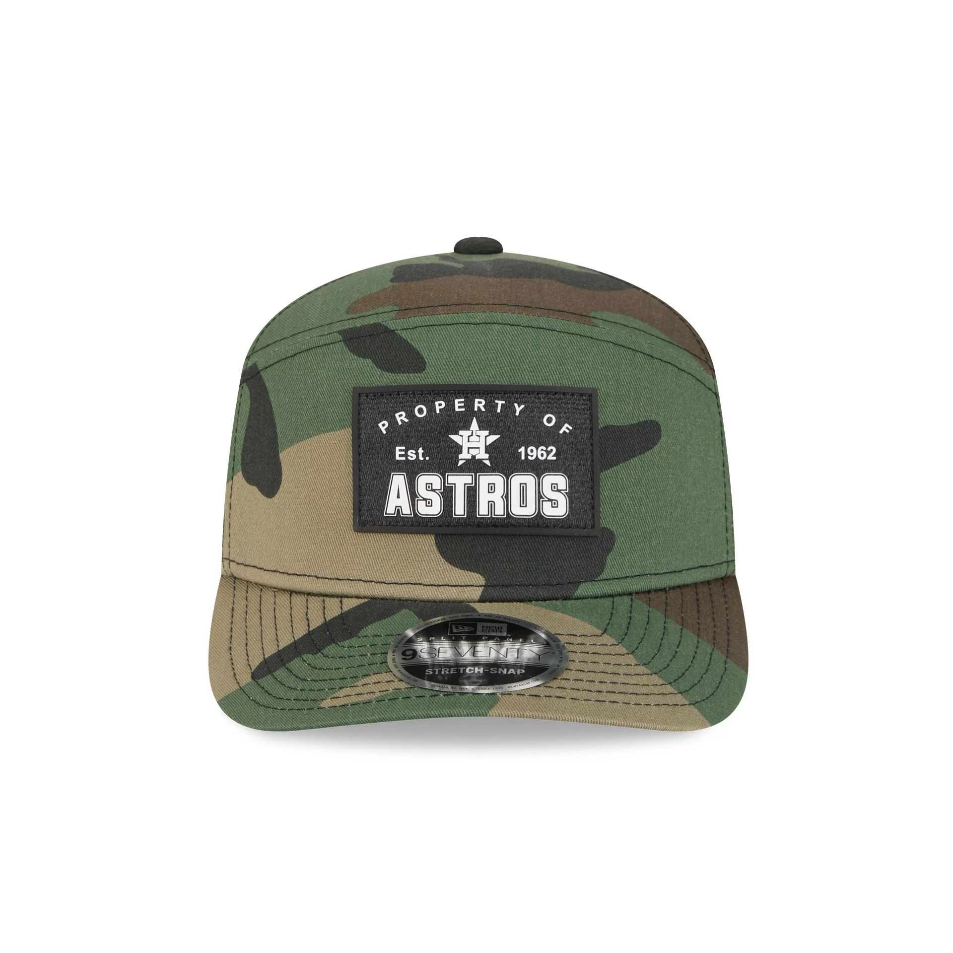 Houston Astros Property of Patch Camo Split Panel 9SEVENTY Stretch-Snap Hat - Image 2