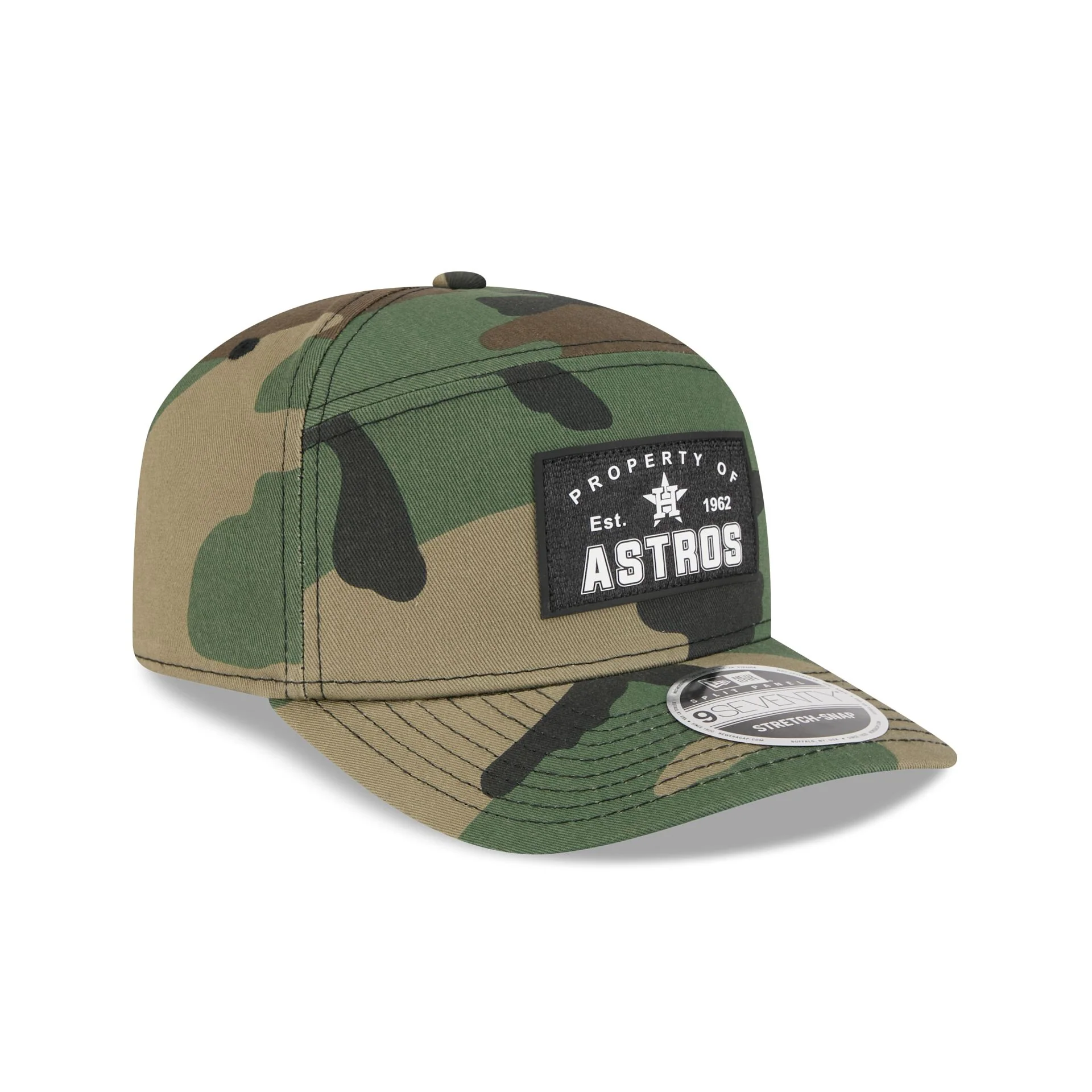 Houston Astros Property of Patch Camo Split Panel 9SEVENTY Stretch-Snap Hat - Image 3