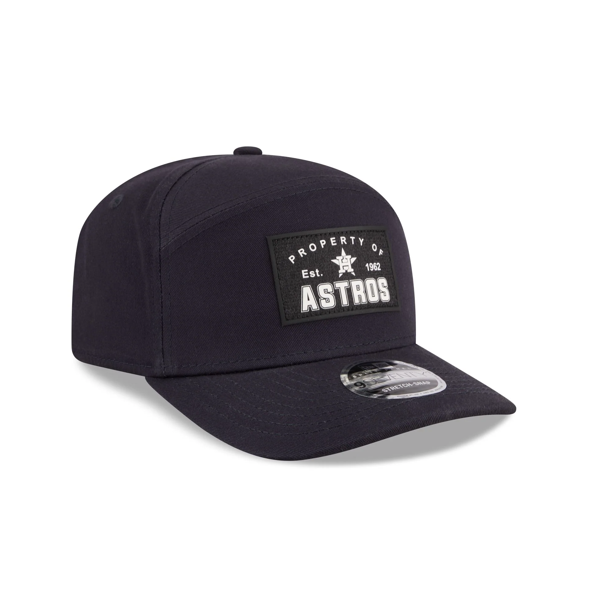 Houston Astros Property of Patch Split Panel 9SEVENTY Stretch-Snap Hat - Image 3