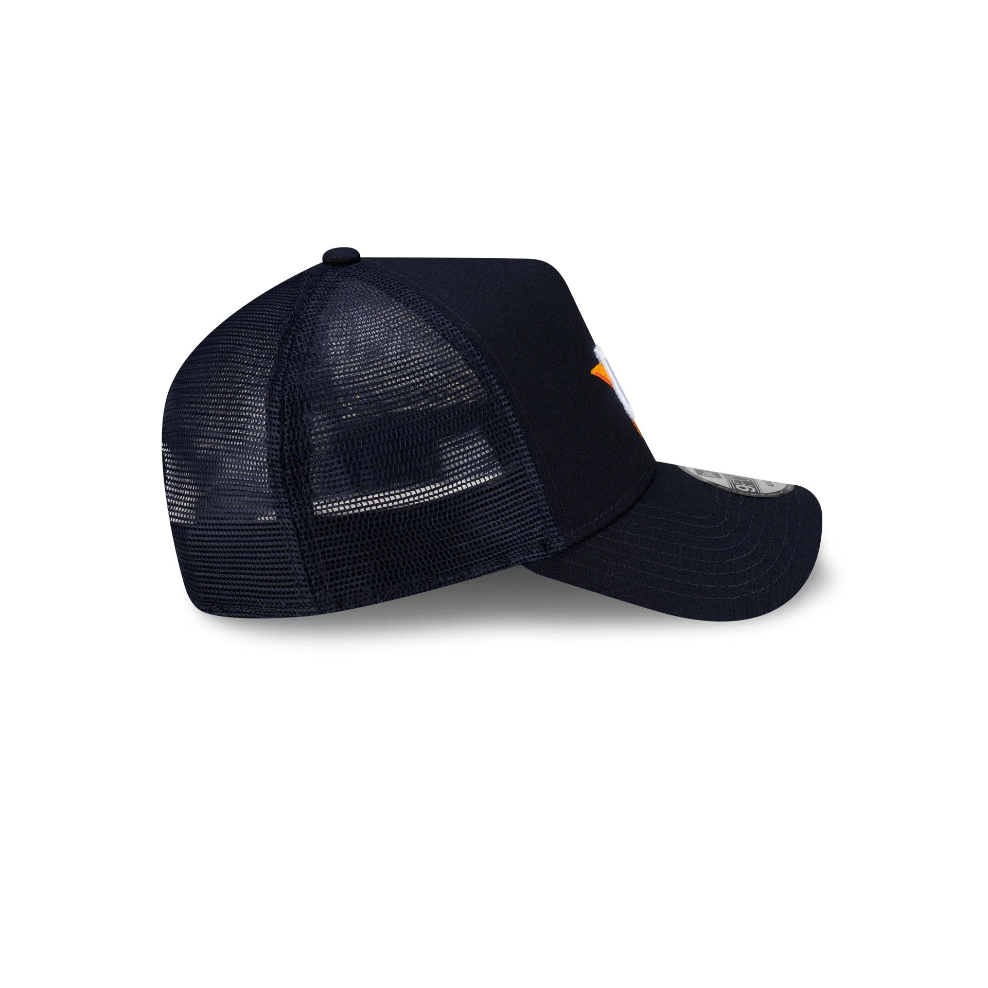 Houston Astros Side Script 9FORTY A-Frame Trucker Hat - Image 5