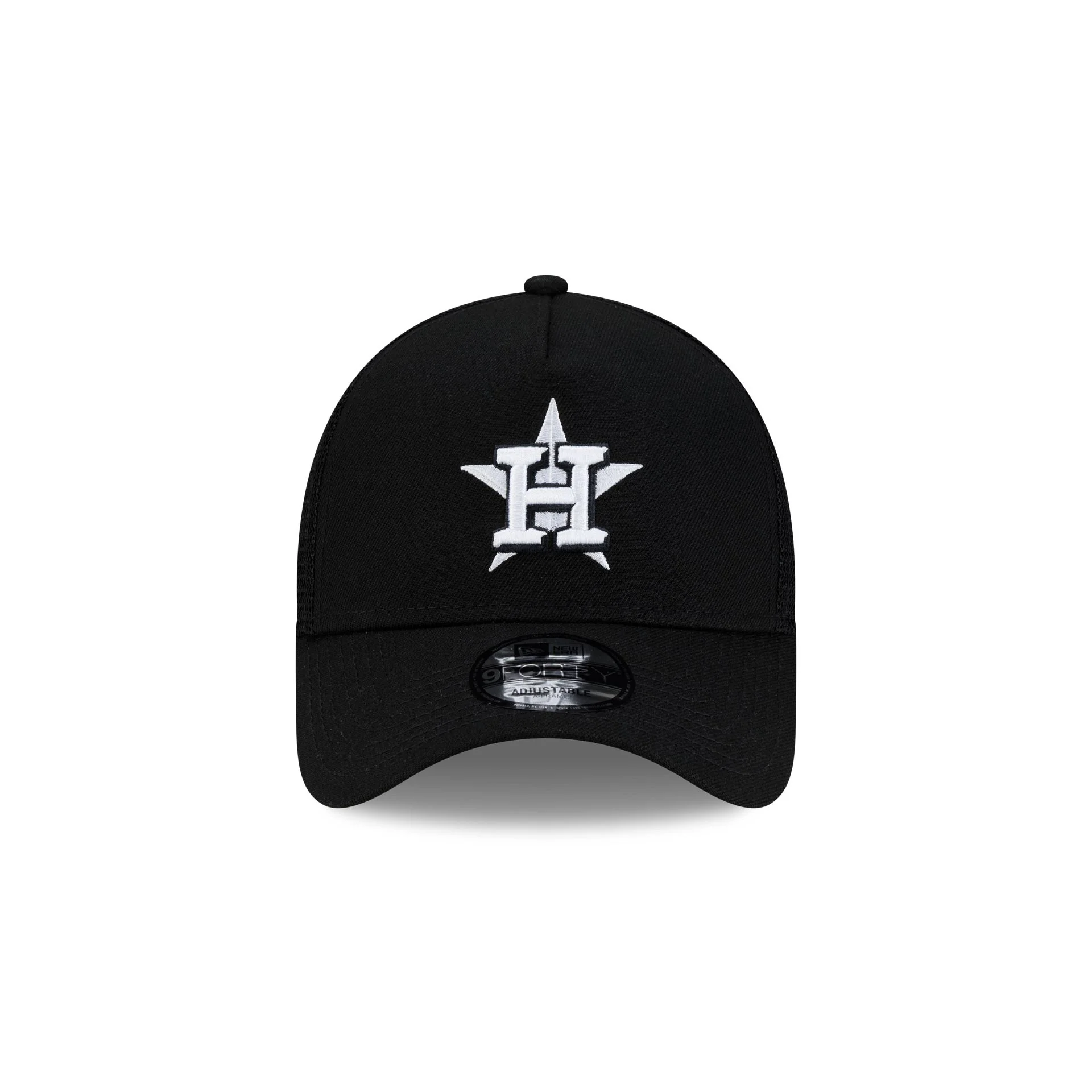 Houston Astros Side Script Black 9FORTY A-Frame Trucker Hat - Image 2