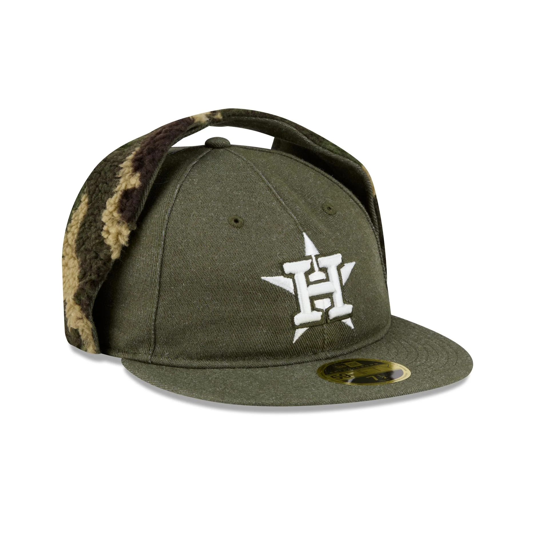 Houston Astros Three Looms Cotton Twill Camo Retro Crown Dog Ear 59FIFTY Fitted Hat - Image 3