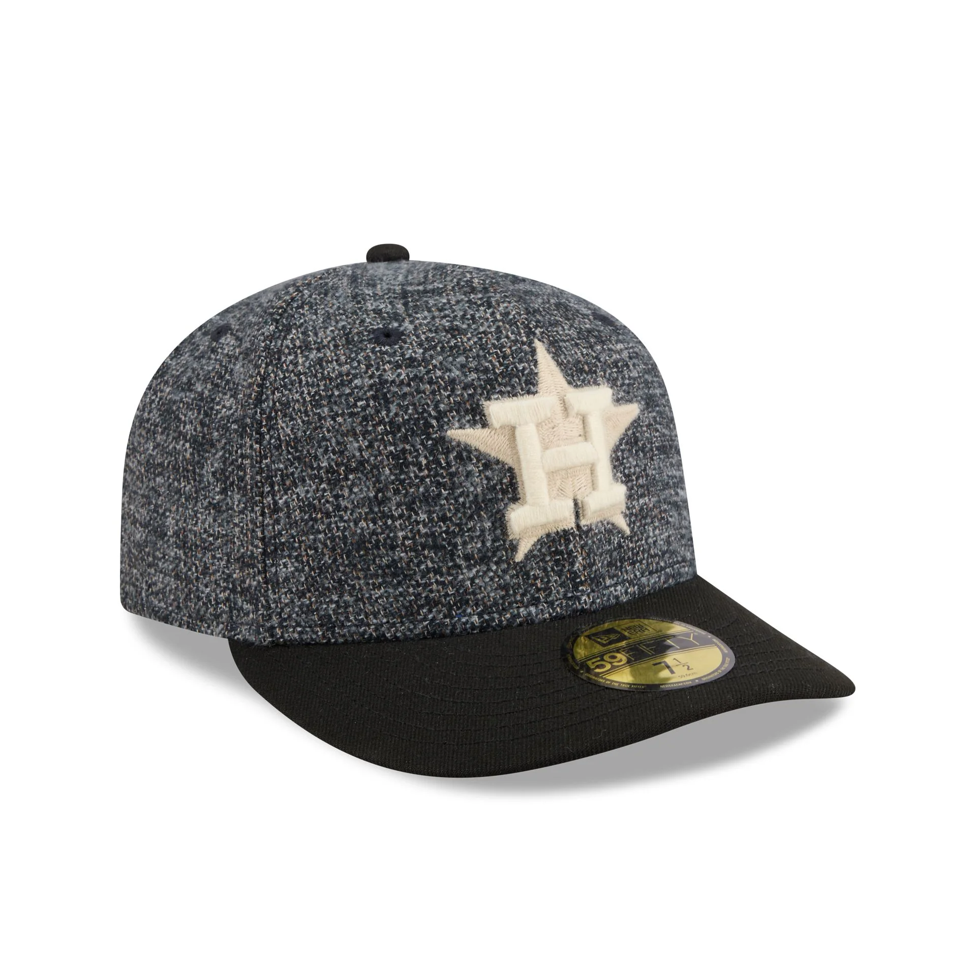 Houston Astros Three Looms Tweedy Cotton Black 59FIFTY Fitted Hat - Image 3
