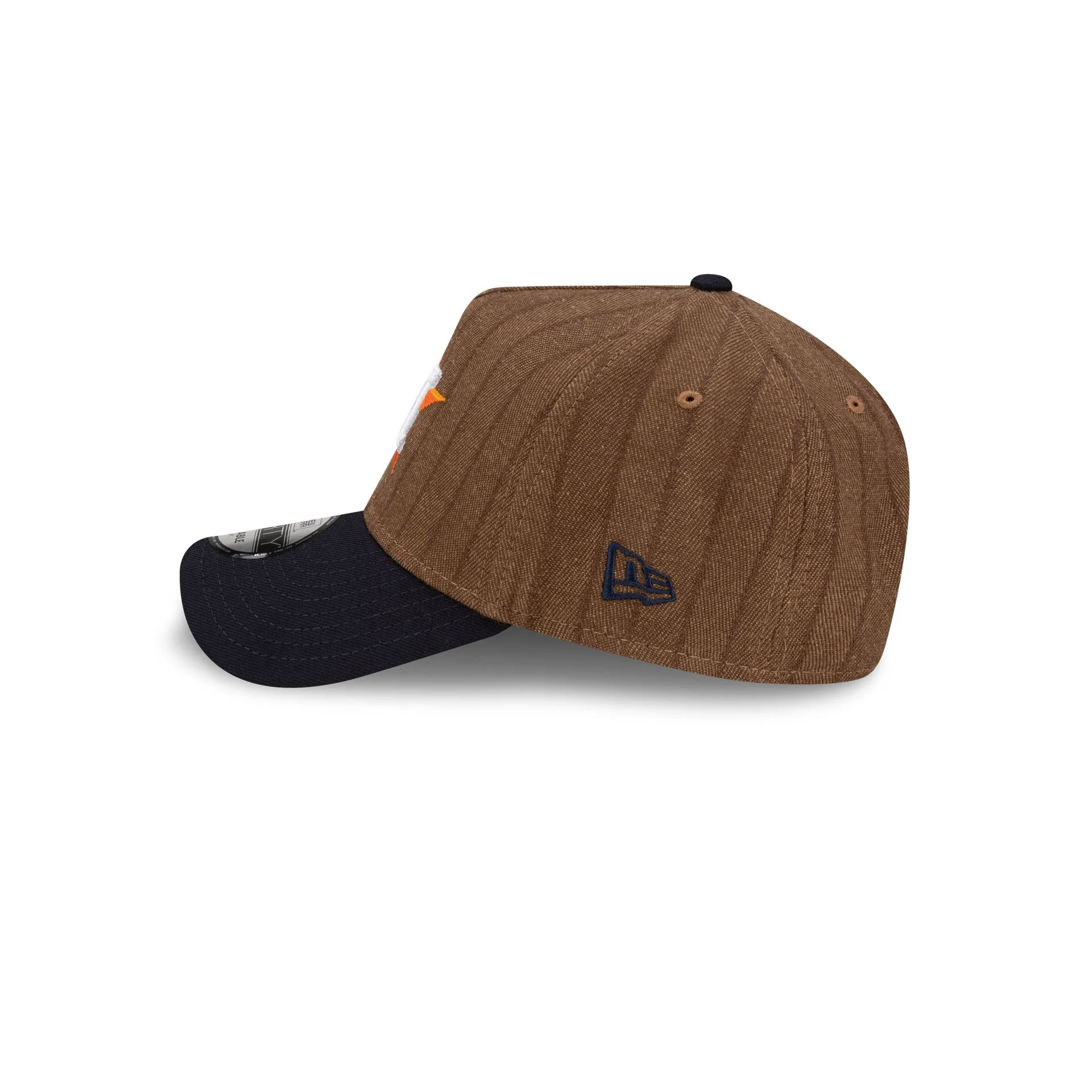Houston Astros Three Looms Wool Pinstripe 9FORTY A-Frame Snapback Hat - Image 4