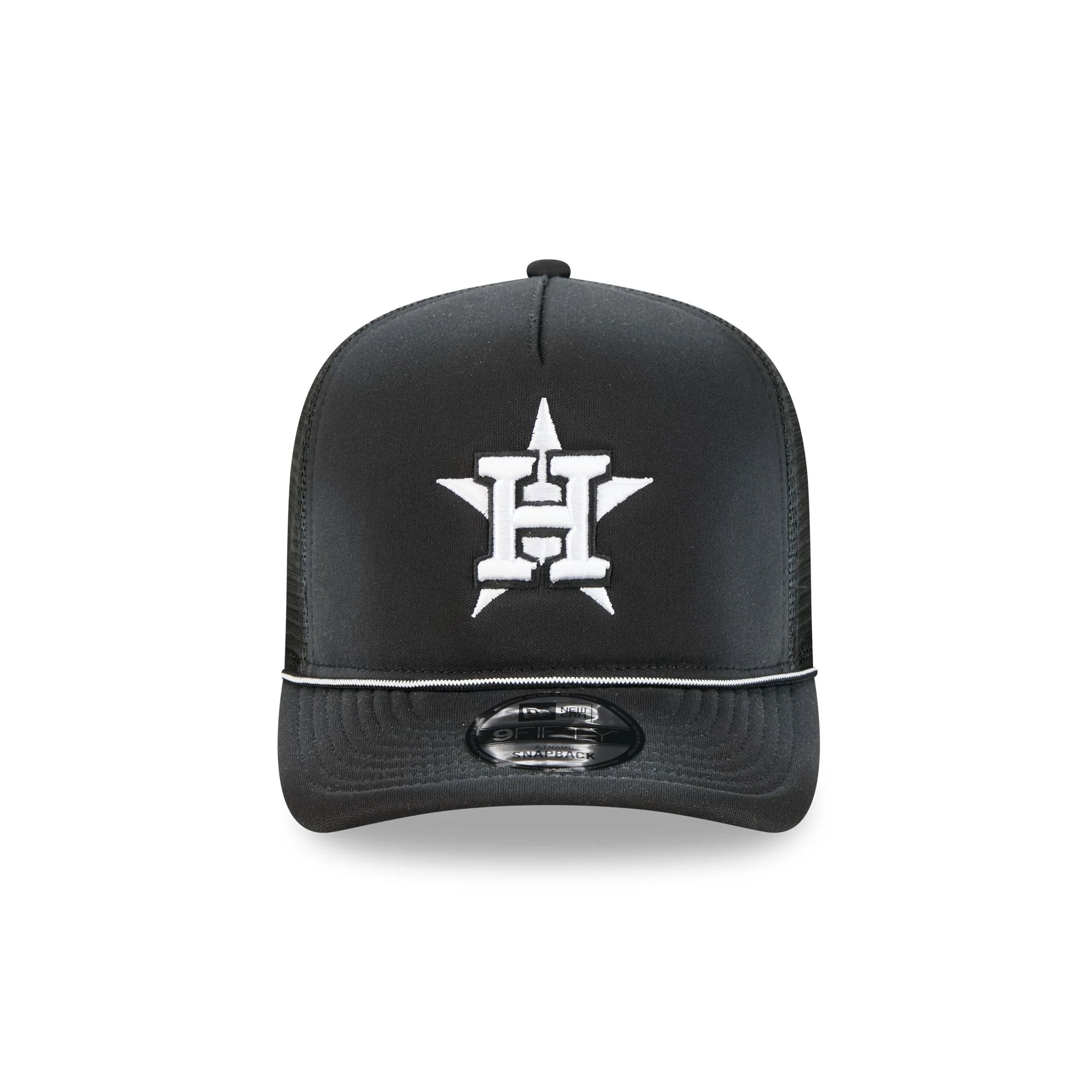 Houston Astros Washed Black 9FIFTY A-Frame Trucker Hat - Image 2