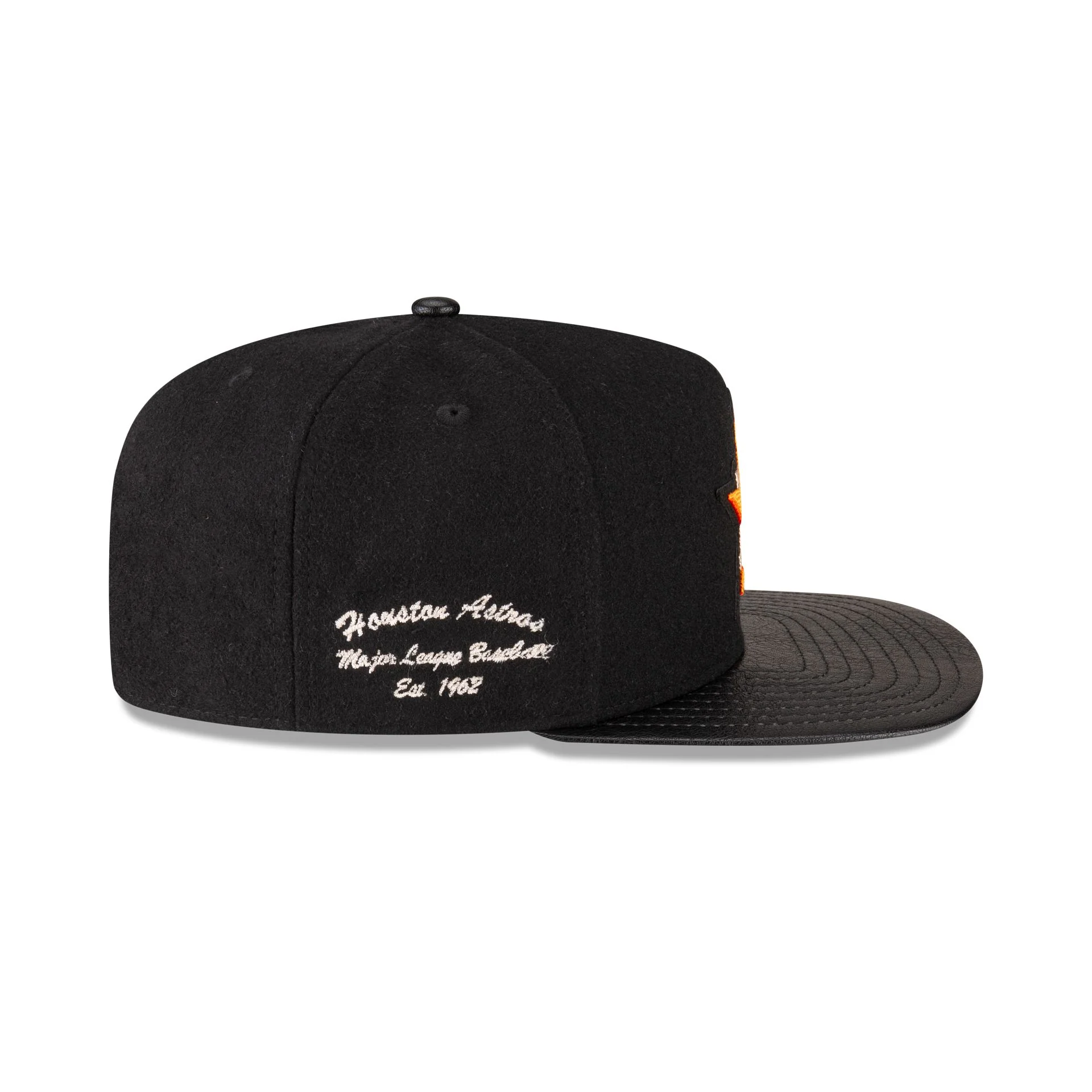 Houston Astros Wool Letterman 9FIFTY A-Frame Snapback Hat - Image 4