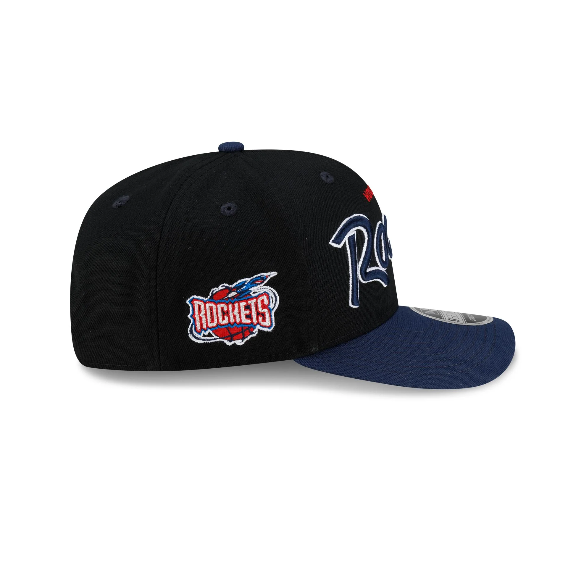 Houston Rockets Hardwood Classics 90s Script 9SEVENTY Stretch-Snap Hat - Image 4