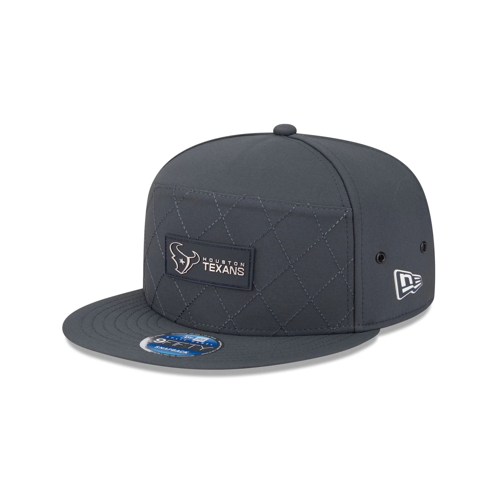Houston Texans 2025 Sideline Cold Weather Steel Clouds Split Panel 9FIFTY Snapback Hat