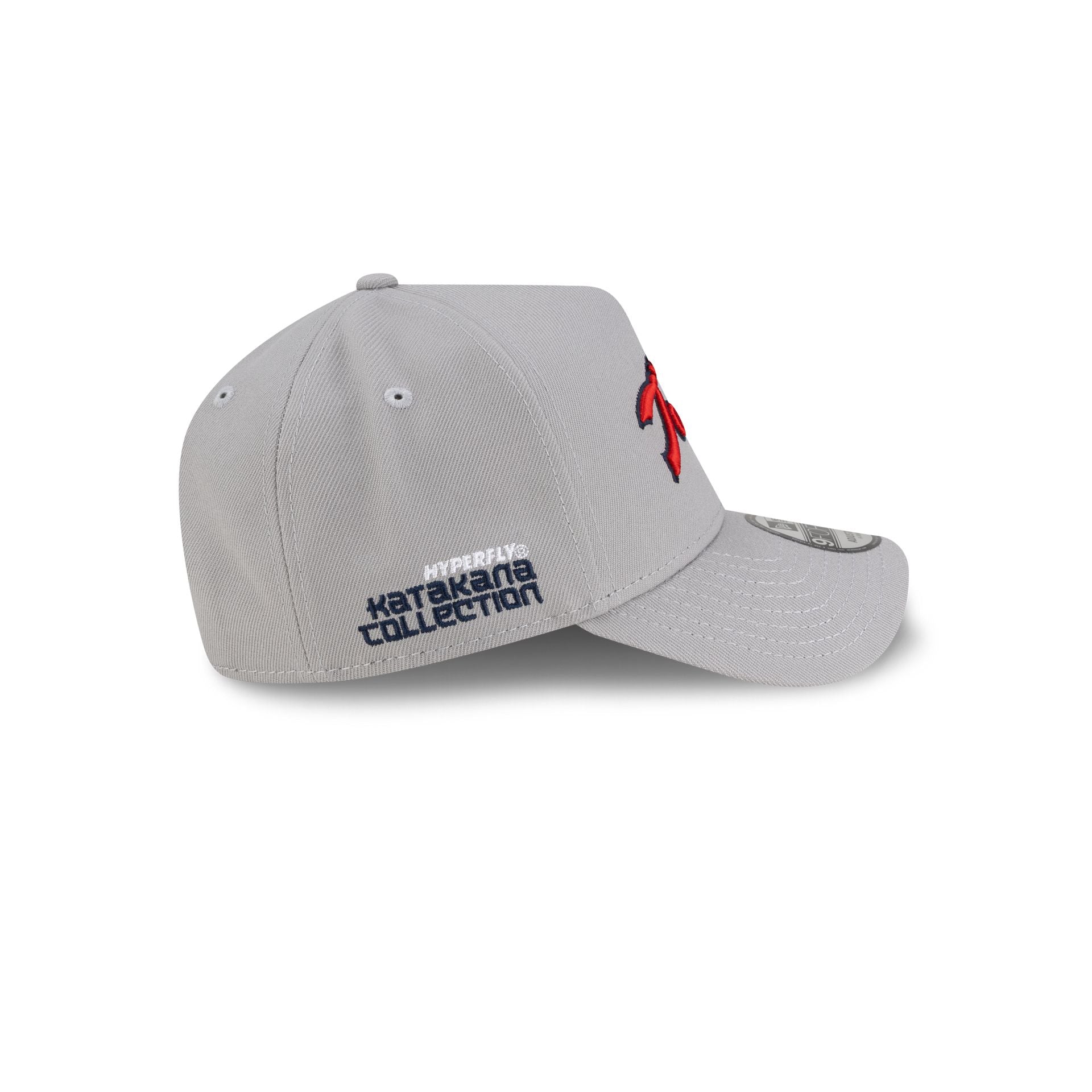 Hyperfly Katakana x Atlanta Braves Gray 9FORTY A-Frame Snapback Hat - Image 4