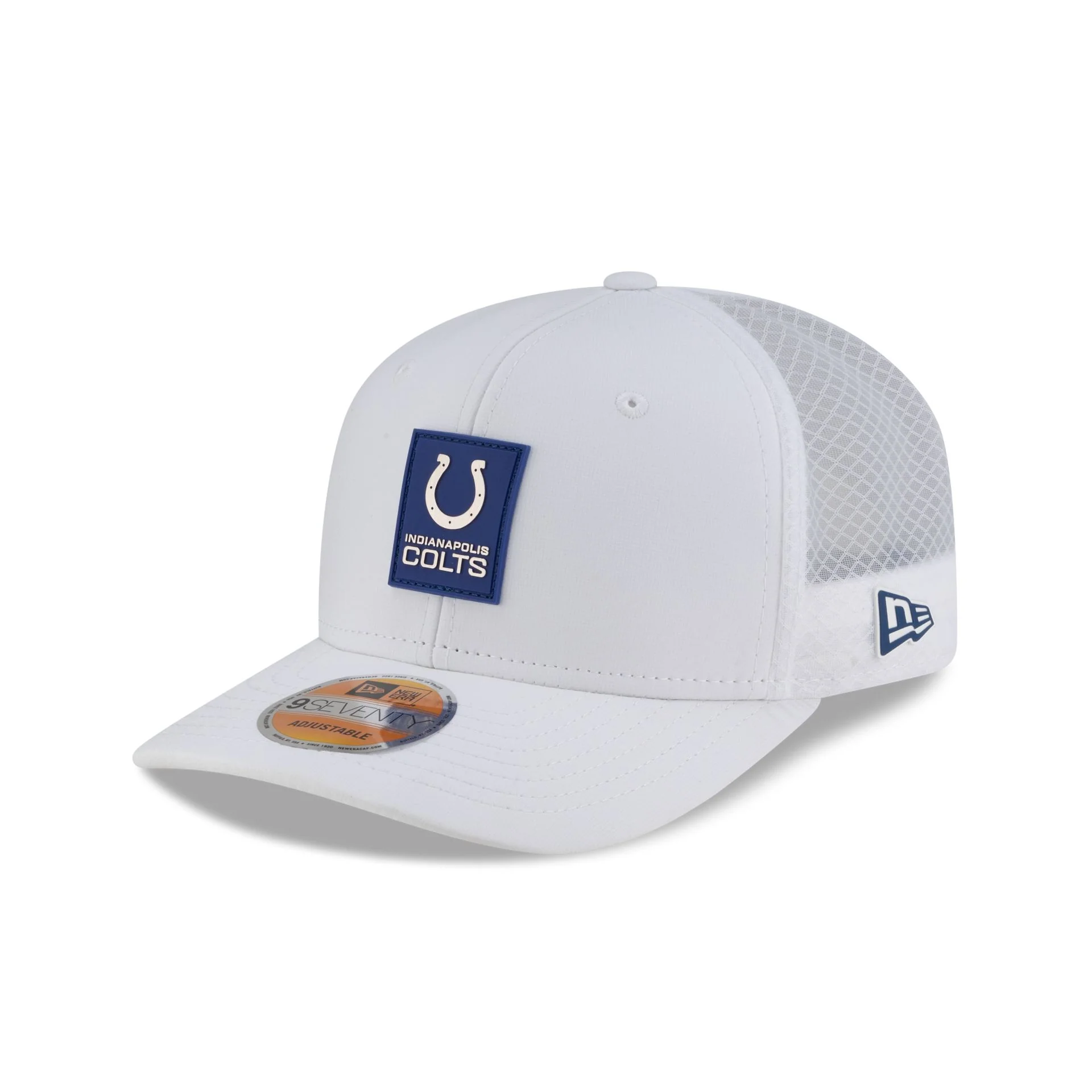 Indianapolis Colts 2025 Sideline Hot Weather White 9SEVENTY Trucker Hat