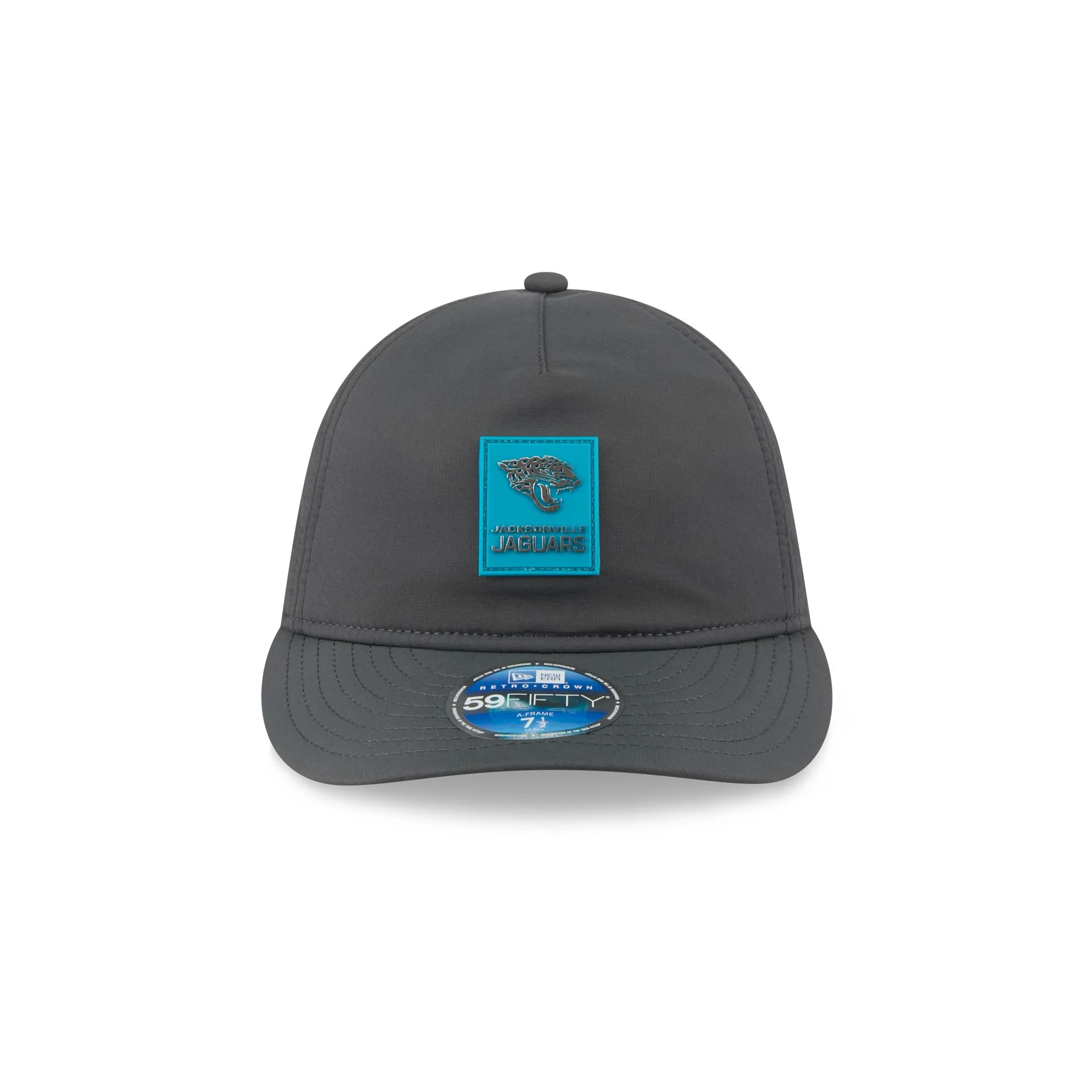 Jacksonville Jaguars 2025 Sideline Cold Weather Steel Clouds Retro Crown 59FIFTY A-Frame Fitted Hat - Image 2