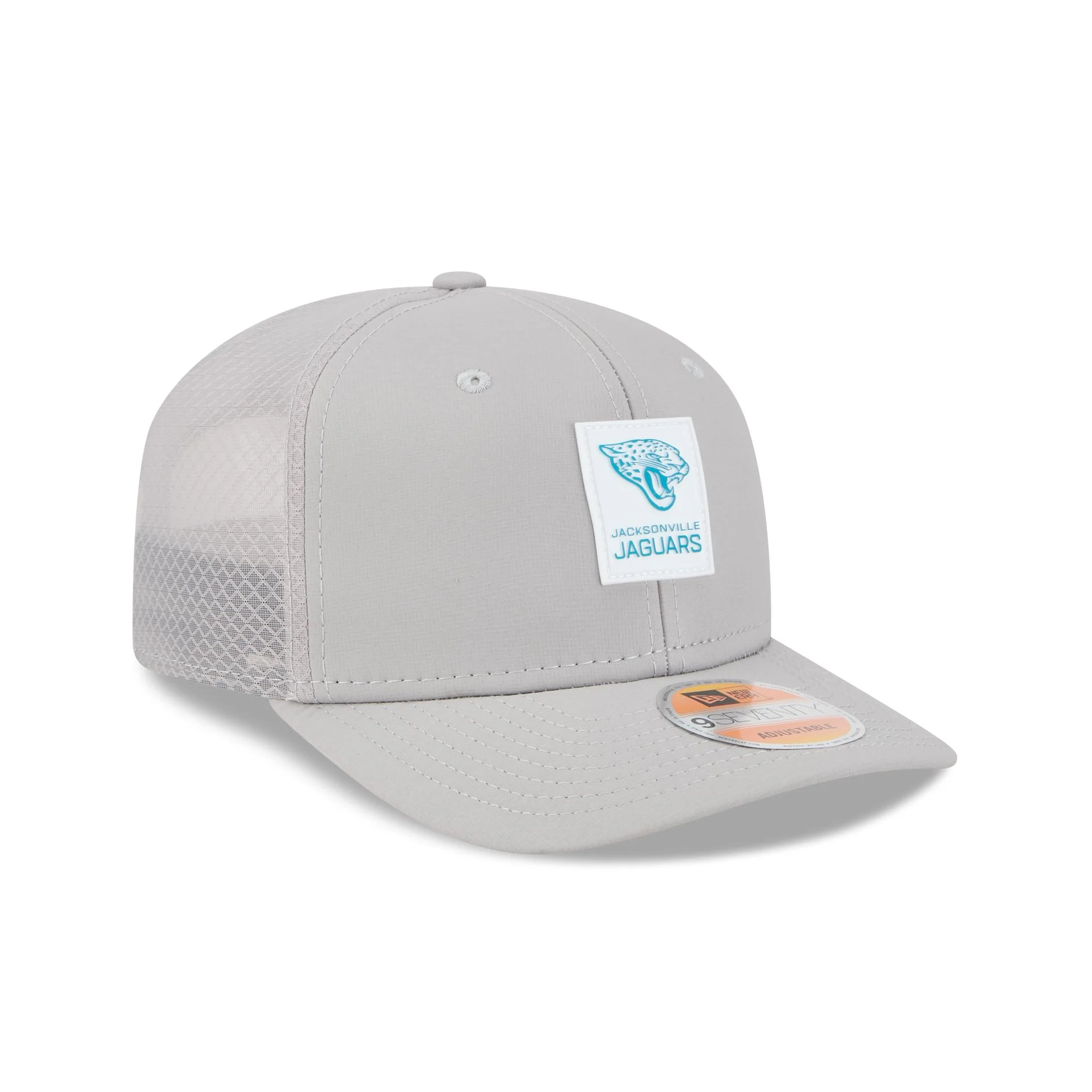 Jacksonville Jaguars 2025 Sideline Hot Weather Gray 9SEVENTY Trucker Hat - Image 3