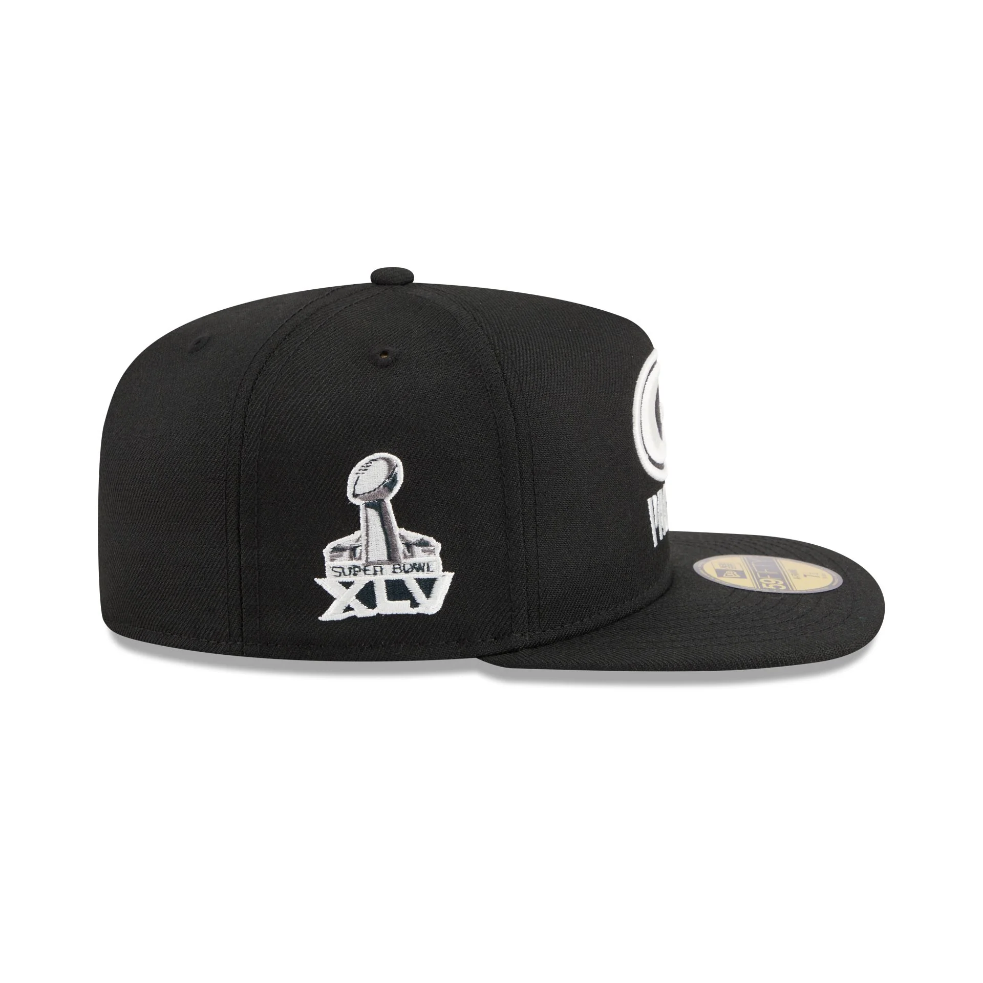Just Caps Chiseled Logo Green Bay Packers 59FIFTY A-Frame Fitted Hat - Image 4