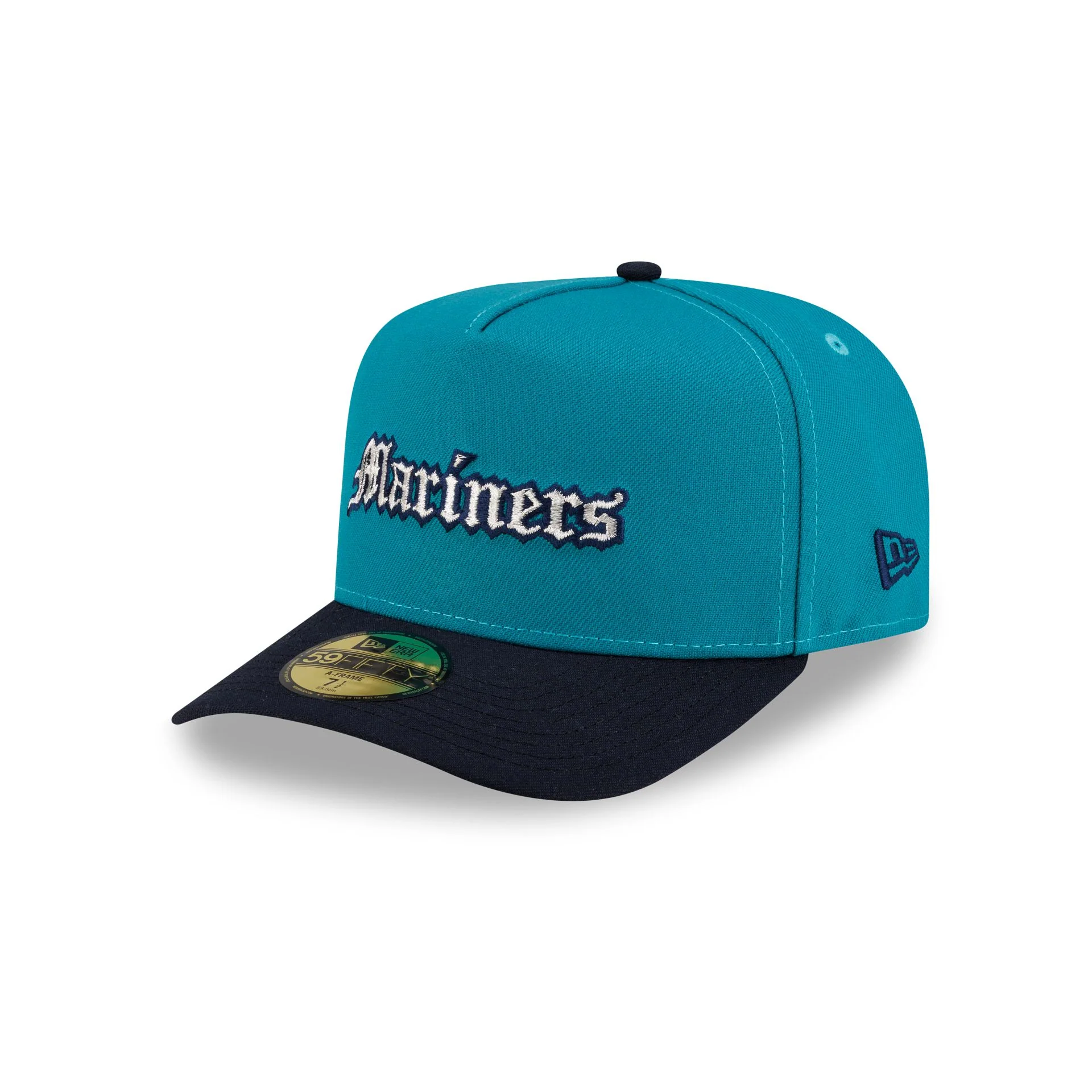 Just Caps Gothic Script Seattle Mariners 59FIFTY A-Frame Fitted Hat - Image 3