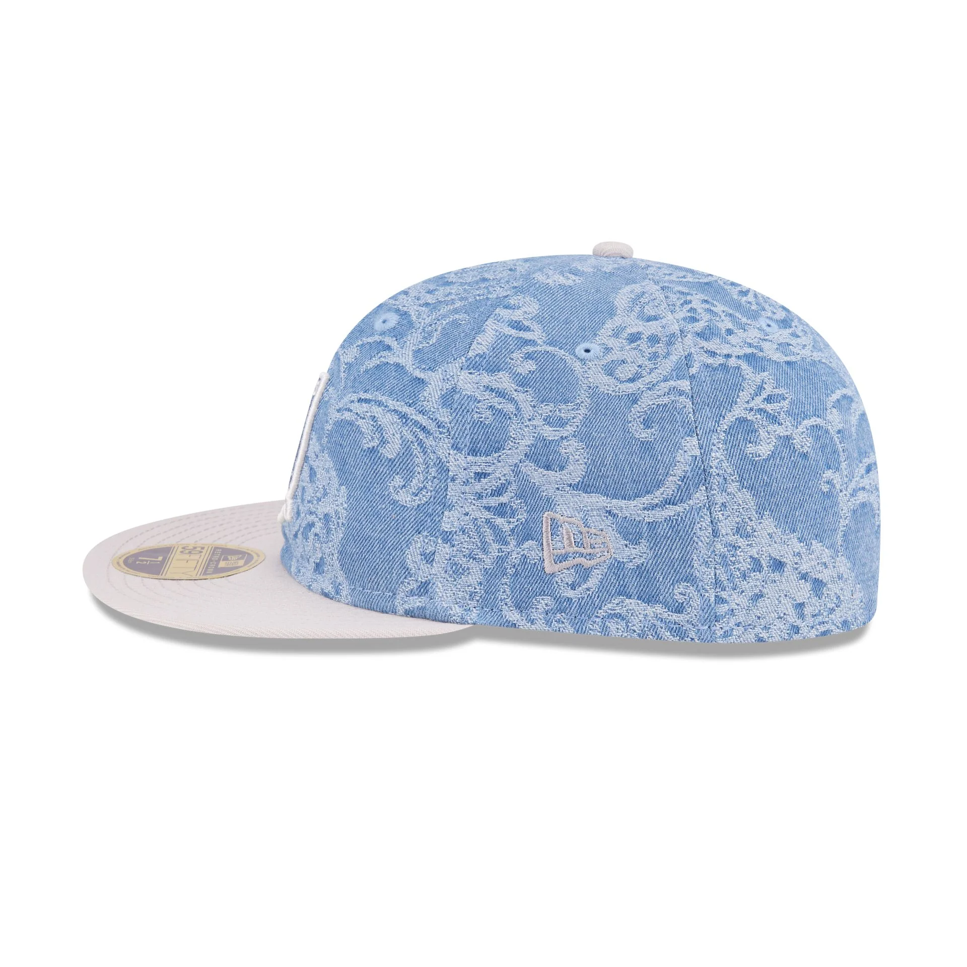 Just Caps Jacquard Denim Las Vegas Raiders Retro Crown 59FIFTY Fitted Hat - Image 5