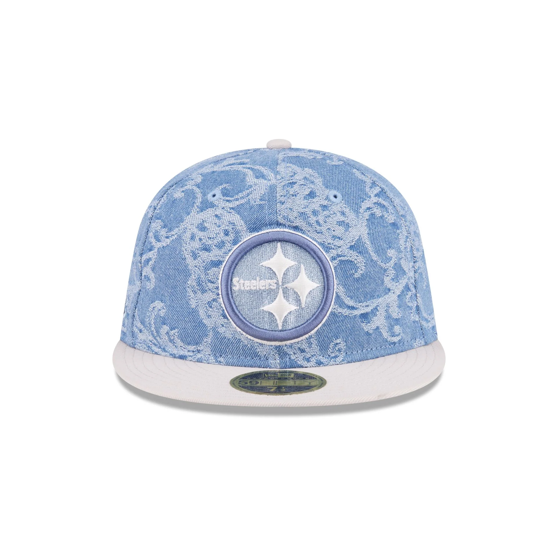 Just Caps Jacquard Denim Pittsburgh Steelers Retro Crown 59FIFTY Fitted Hat - Image 2