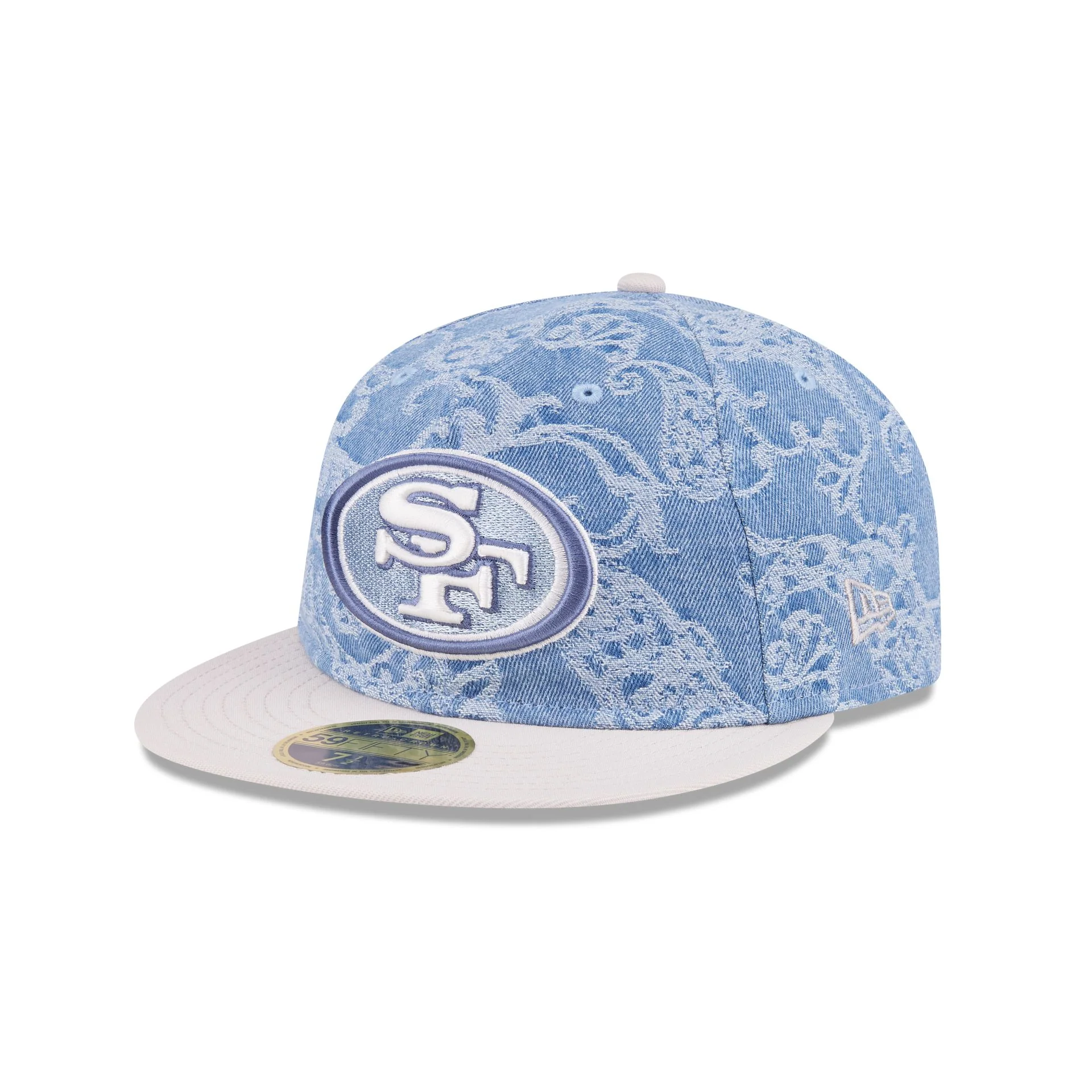 Just Caps Jacquard Denim San Francisco 49ers Retro Crown 59FIFTY Fitted Hat - Image 3