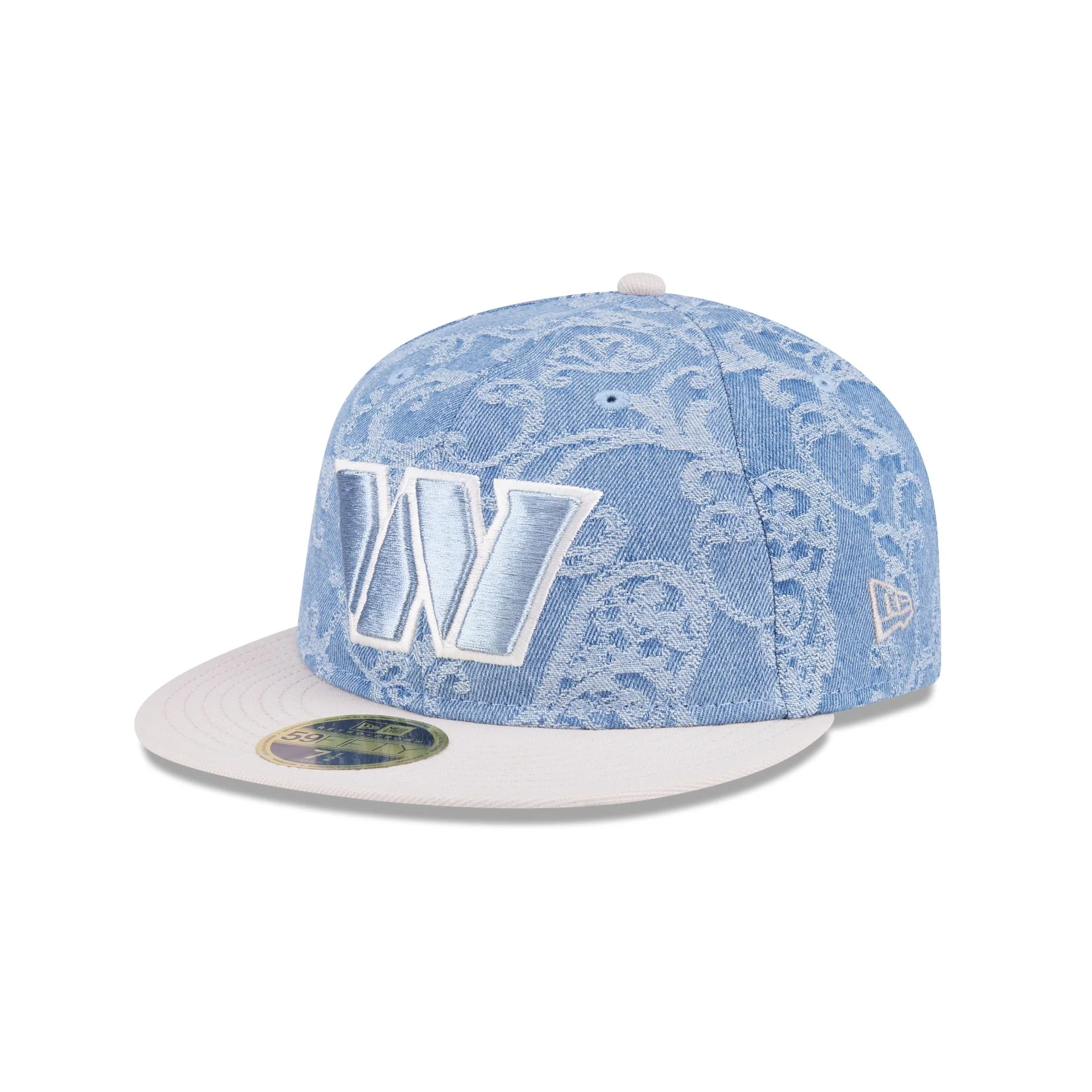 Just Caps Jacquard Denim Washington Commanders Retro Crown 59FIFTY Fitted Hat - Image 3