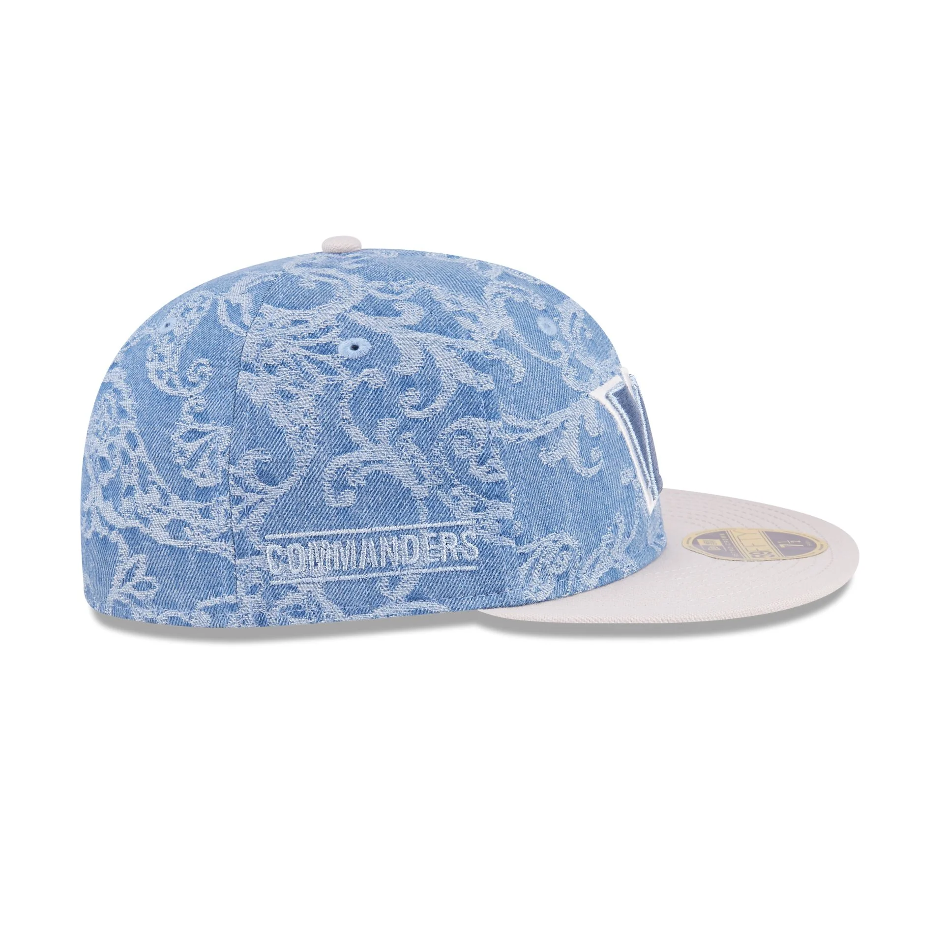 Just Caps Jacquard Denim Washington Commanders Retro Crown 59FIFTY Fitted Hat - Image 4
